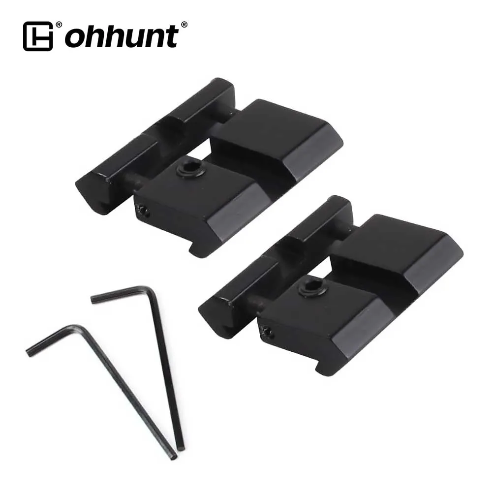 ohhunt Low 11mm Dovetail to Picatinny Adapter for Scope Rings With Stop Pin 2pcs