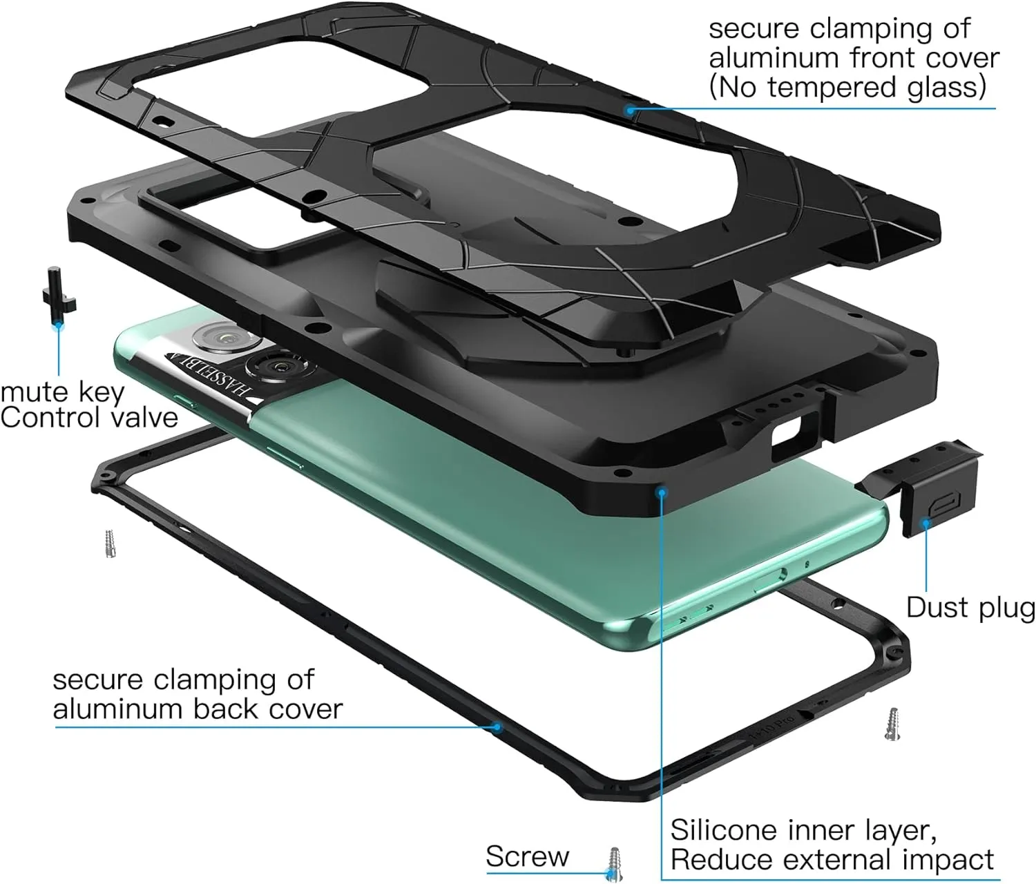 Oneplus 10 Pro 5G Rugged Case Armor Military Defender Soft Silicone Rubber Men Outdoor Gift Cover