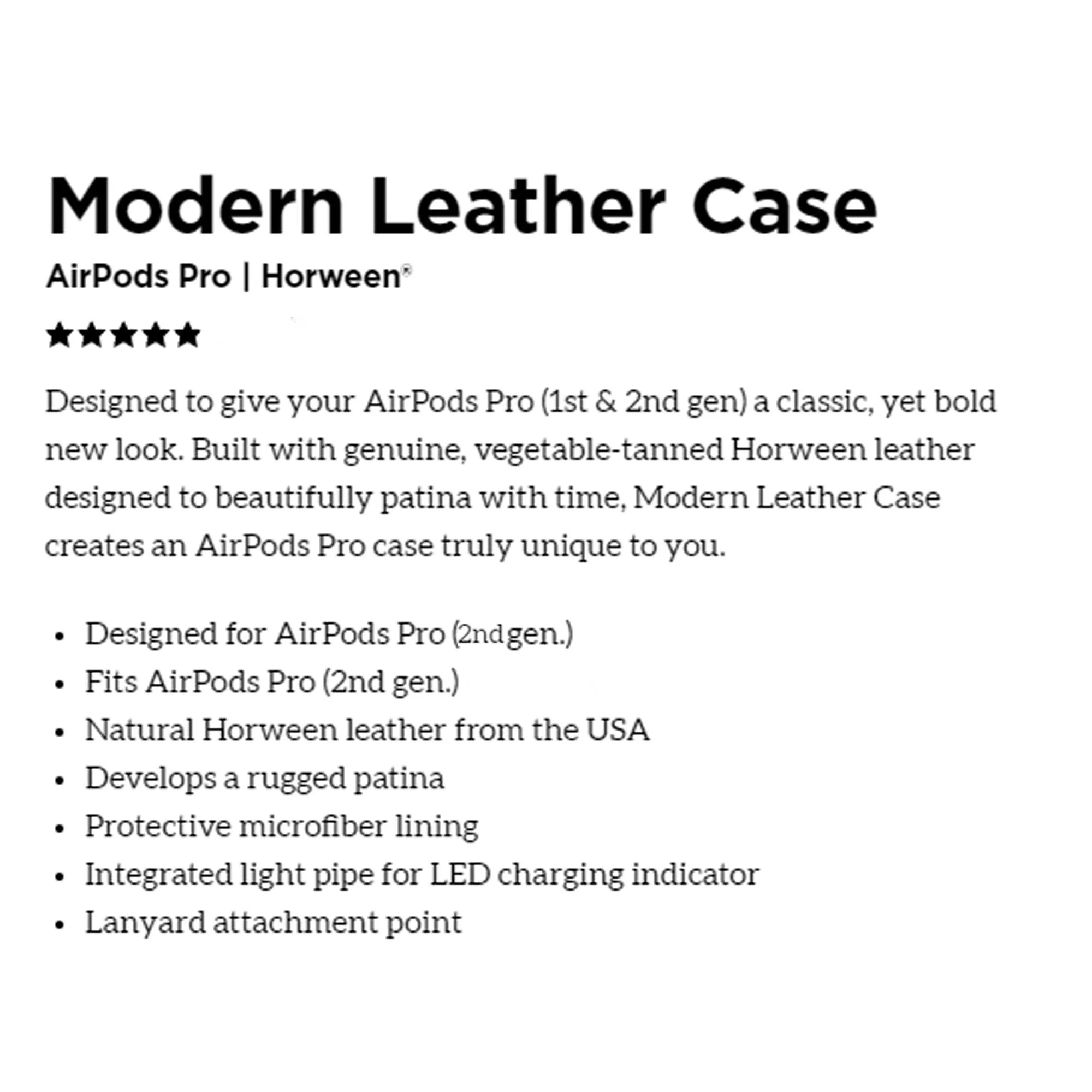 [Online Exclusive] Nomad Modern Leather Horween Case for AirPods Pro 2 - Black