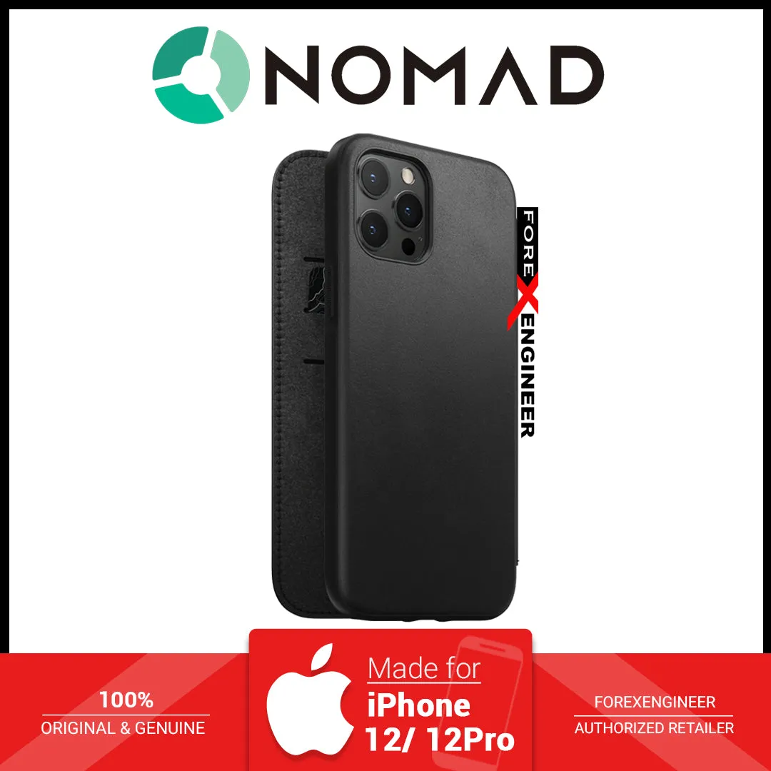 [ONLINE EXCLUSIVE] Nomad Rugged Folio Case for iPhone 12 - 12 Pro 5G 6.1" - Magsafe and 5G Compatible - Black ( Barcode : 856500019604 )