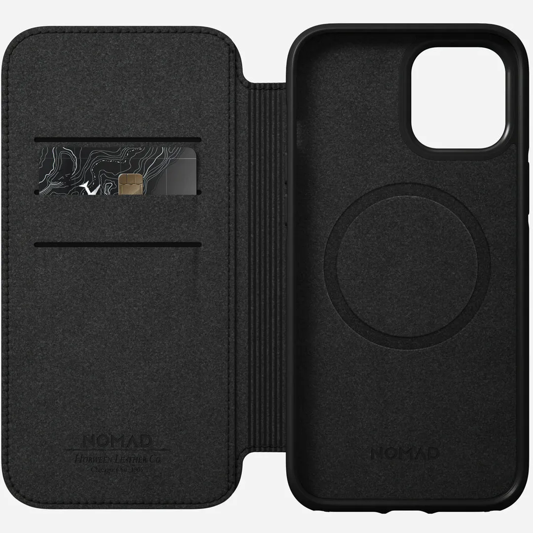 [ONLINE EXCLUSIVE] Nomad Rugged Folio Case for iPhone 12 - 12 Pro 5G 6.1" - Magsafe and 5G Compatible - Black ( Barcode : 856500019604 )