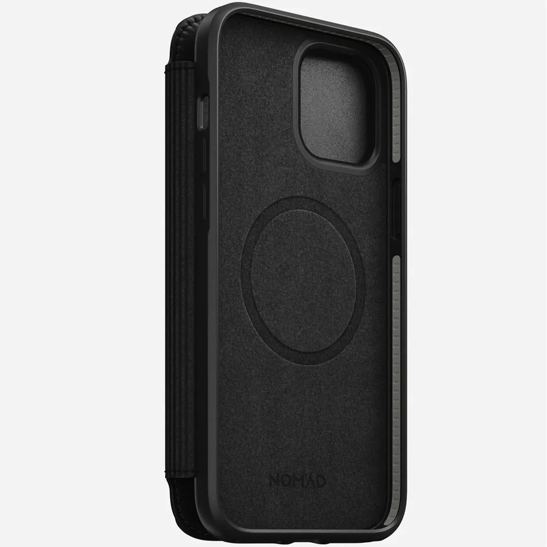 [ONLINE EXCLUSIVE] Nomad Rugged Folio Case for iPhone 12 - 12 Pro 5G 6.1" - Magsafe and 5G Compatible - Black ( Barcode : 856500019604 )