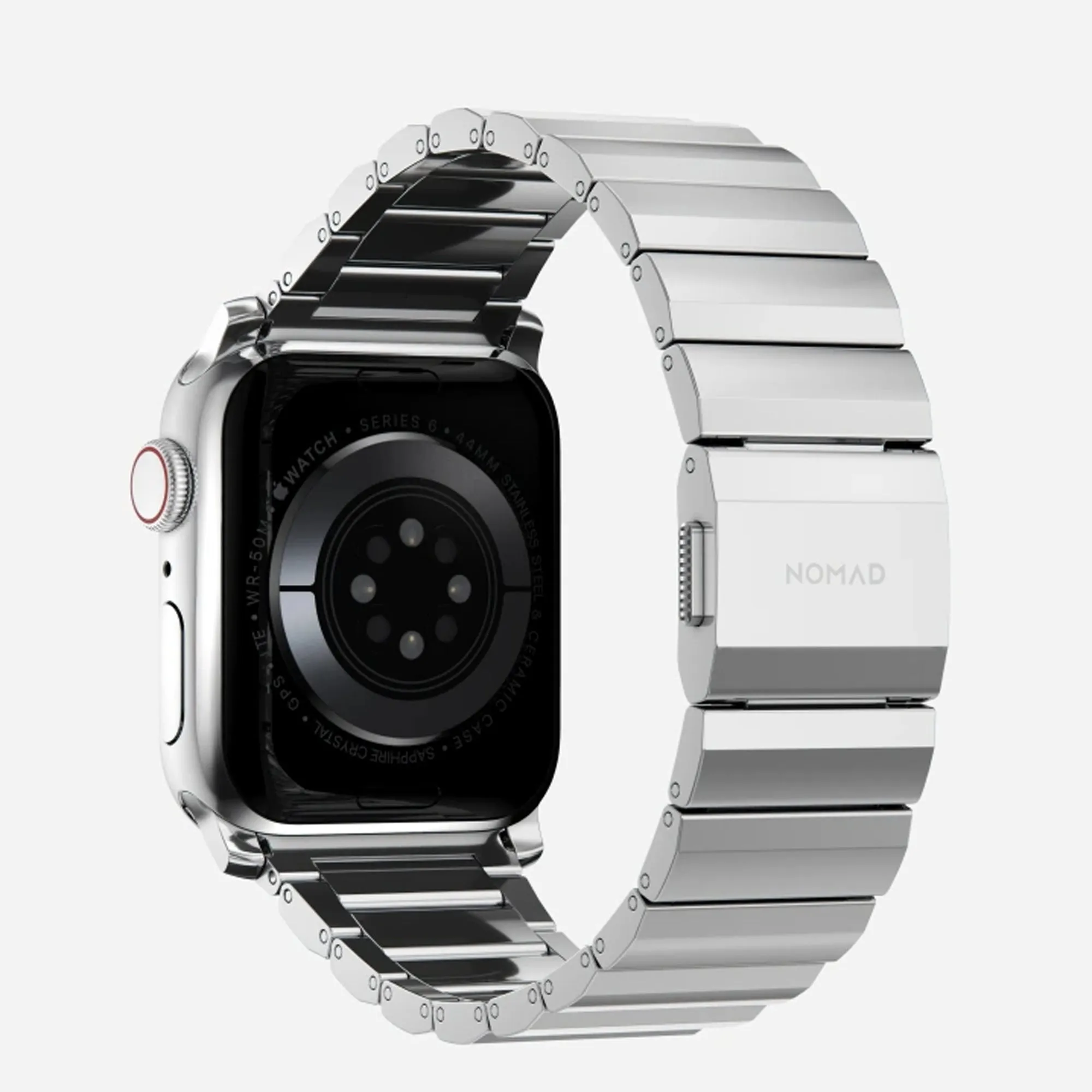 [ONLINE EXCLUSIVE] Nomad Stainless Steel Band (Version 2) for Apple Watch 41 - 40 -  38 mm (Series 8 - SE - 7 - 6 - 5 - 4 - 3 - 2 ) - Silver ( Barcode: 856500011783 )