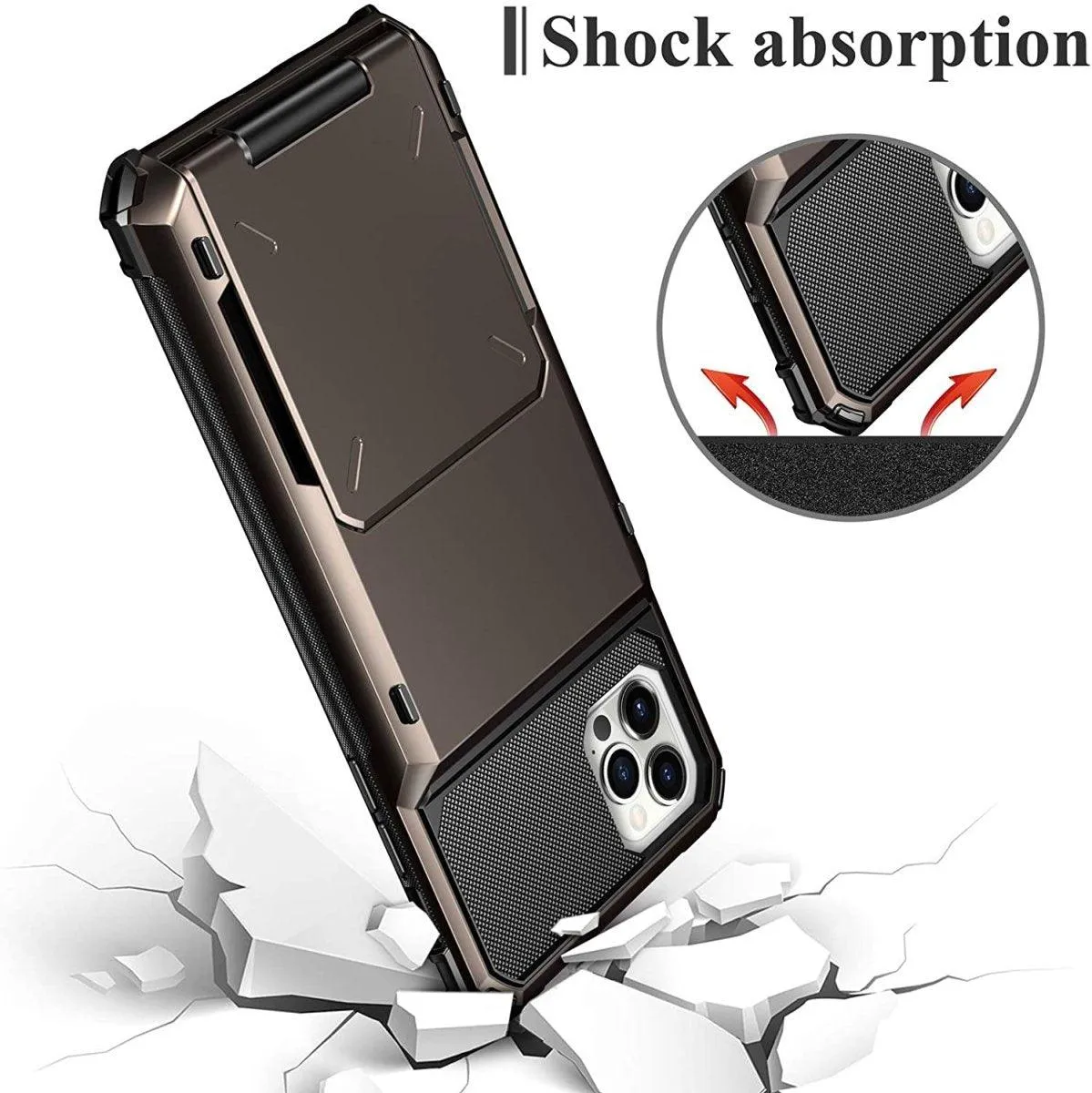 Orbit Shockproof iPhone Wallet Case For X, 11, 12 & 13 Series