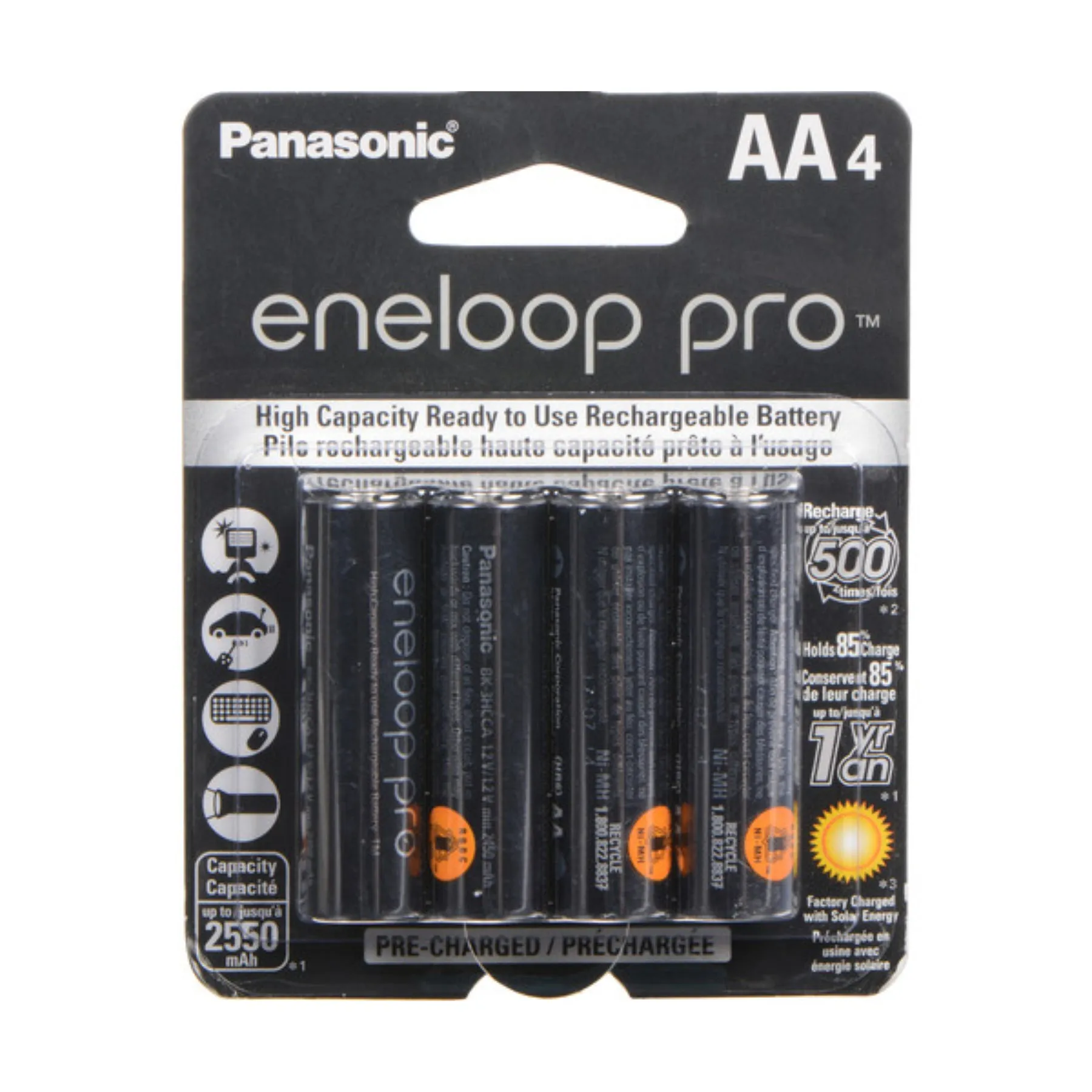 Panasonic Eneloop PRO AA 2500mAh Rechargeable Batteries 4 Pack