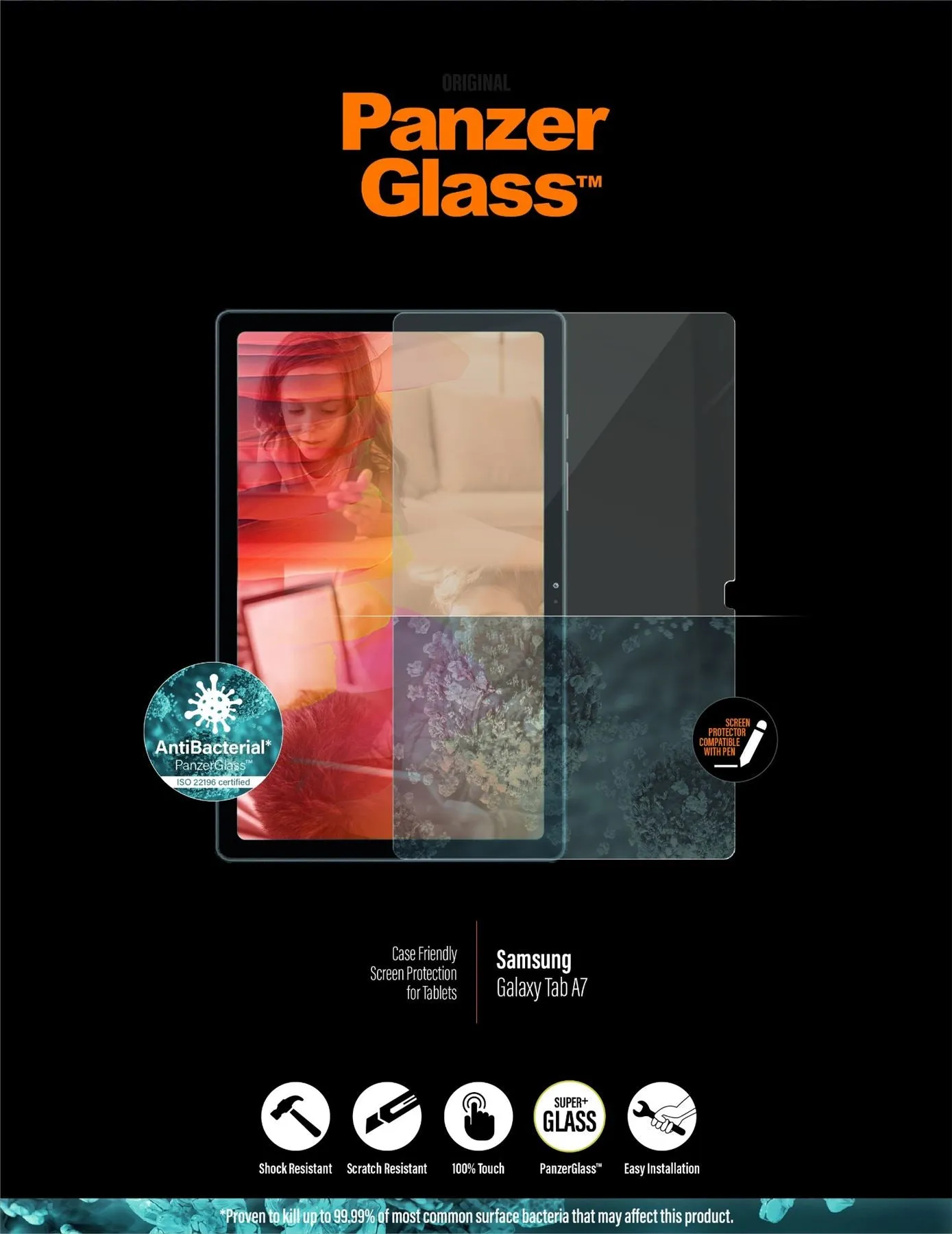 Panzer Glass Case Friendly Screen Protector for Samsung Galaxy Tab A7 - 7244