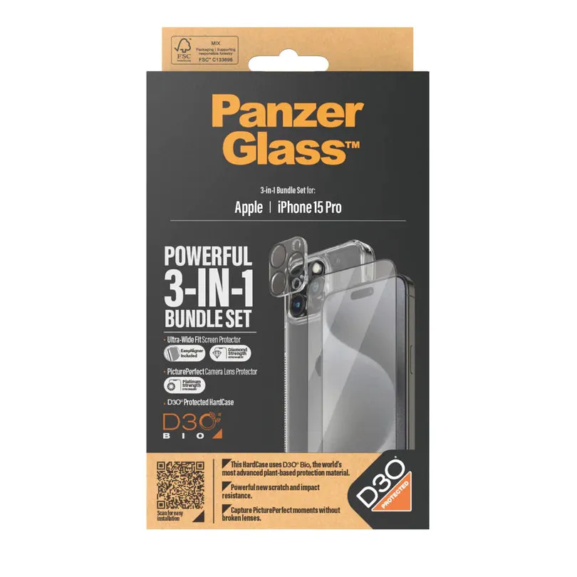 PanzerGlass 360 Bundle with D30 Clear for iPhone 15 Series