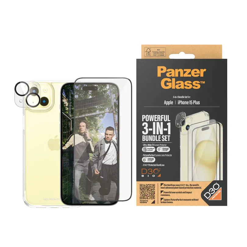 PanzerGlass 360 Bundle with D30 Clear for iPhone 15 Series