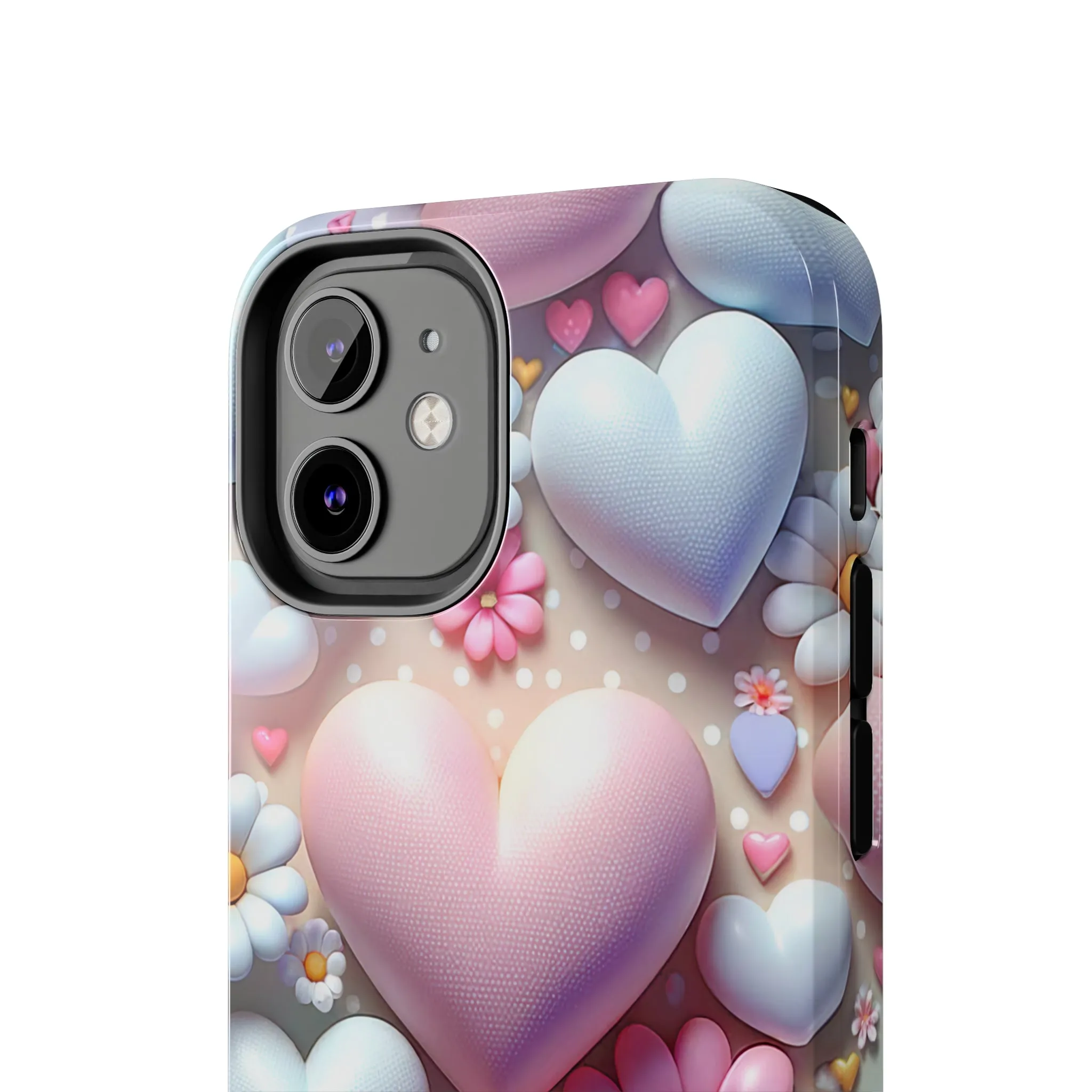 Pastel Heart and Flower Digital print Design Tough Phone Case compatible with a large variety of iPhone models, Gift, Phone Case