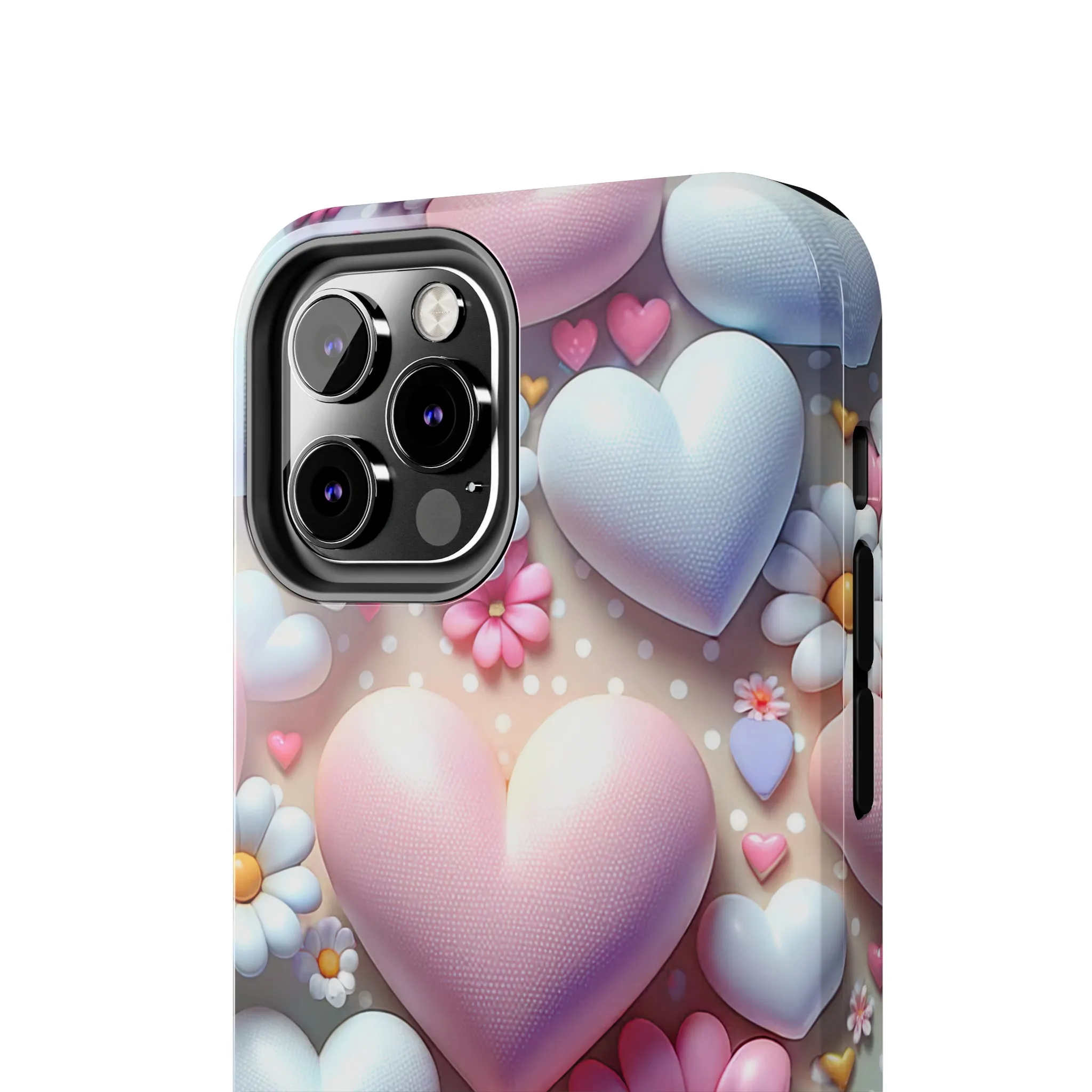 Pastel Heart and Flower Digital print Design Tough Phone Case compatible with a large variety of iPhone models, Gift, Phone Case