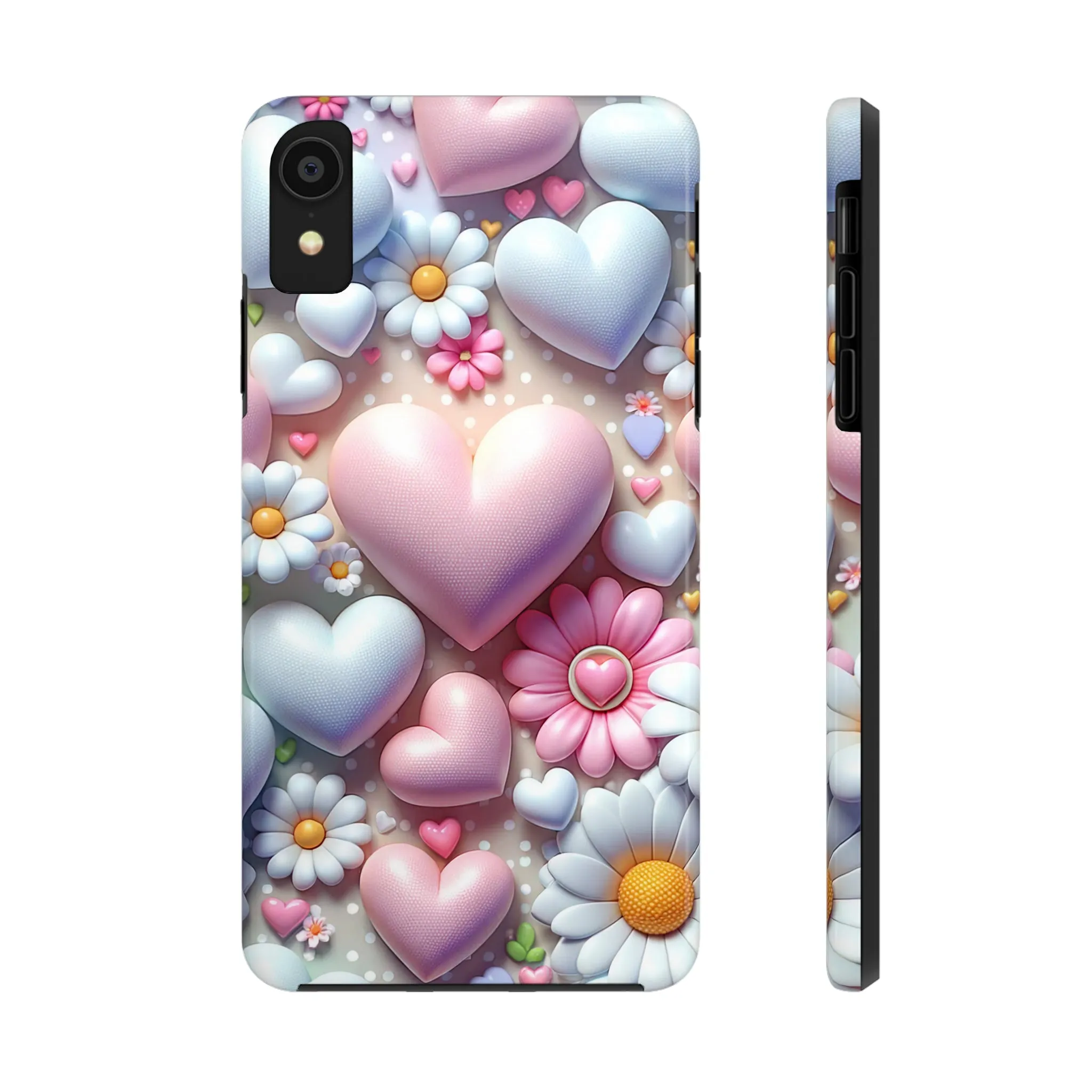 Pastel Heart and Flower Digital print Design Tough Phone Case compatible with a large variety of iPhone models, Gift, Phone Case