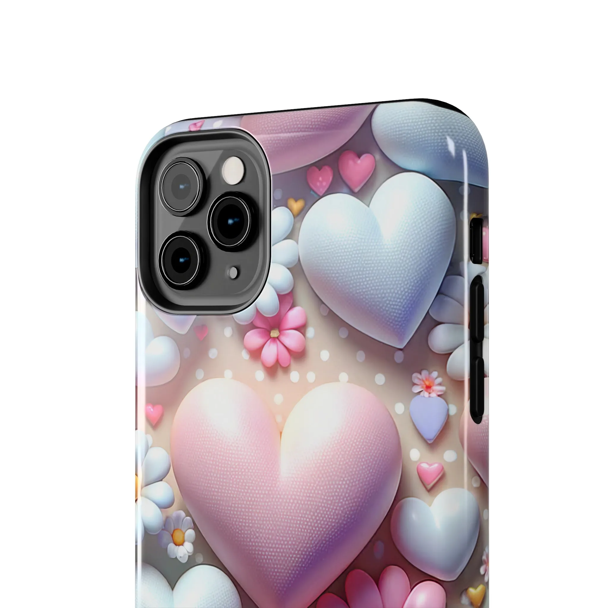 Pastel Heart and Flower Digital print Design Tough Phone Case compatible with a large variety of iPhone models, Gift, Phone Case