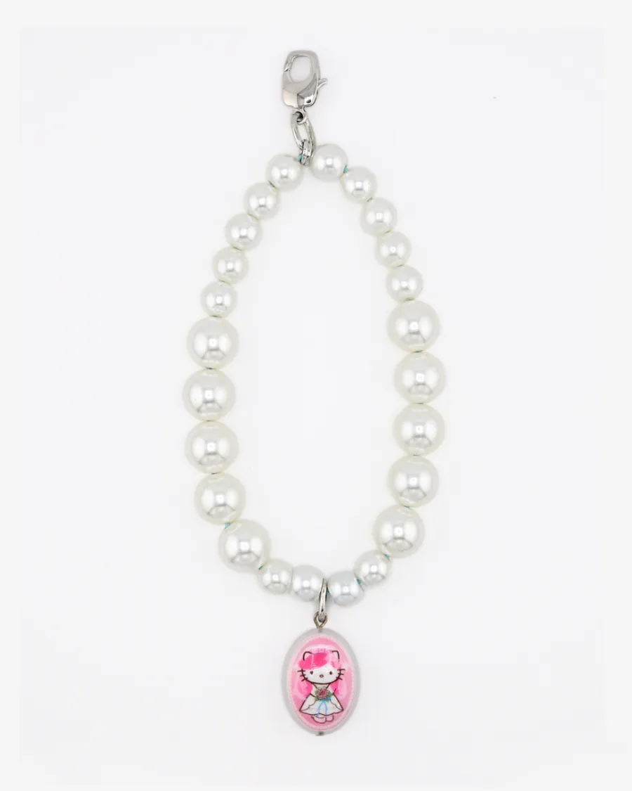 PEARL KITTY PHONE CHARM