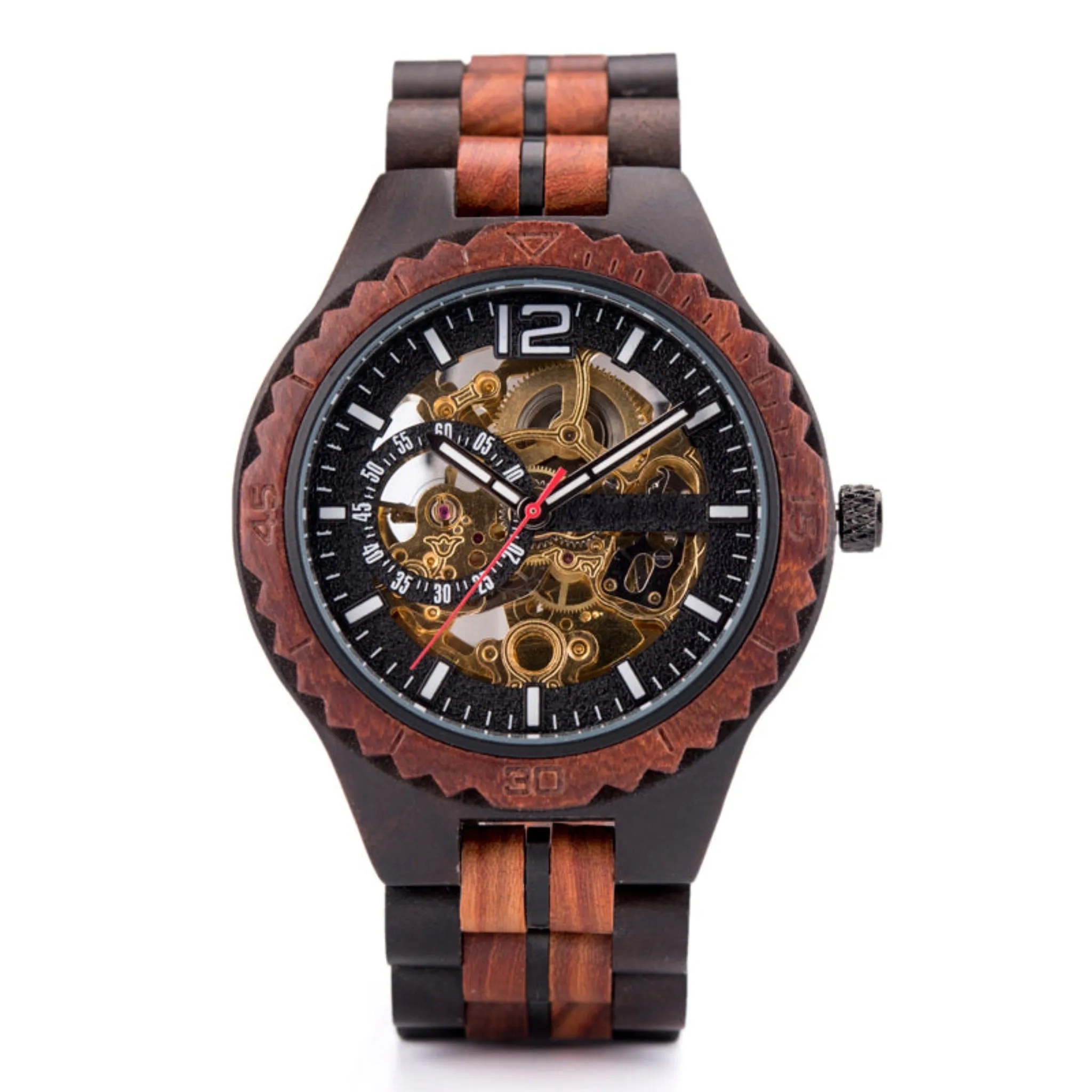 Philadelphia - Ebony & Red Sandalwood Automatic Mechanical Watch