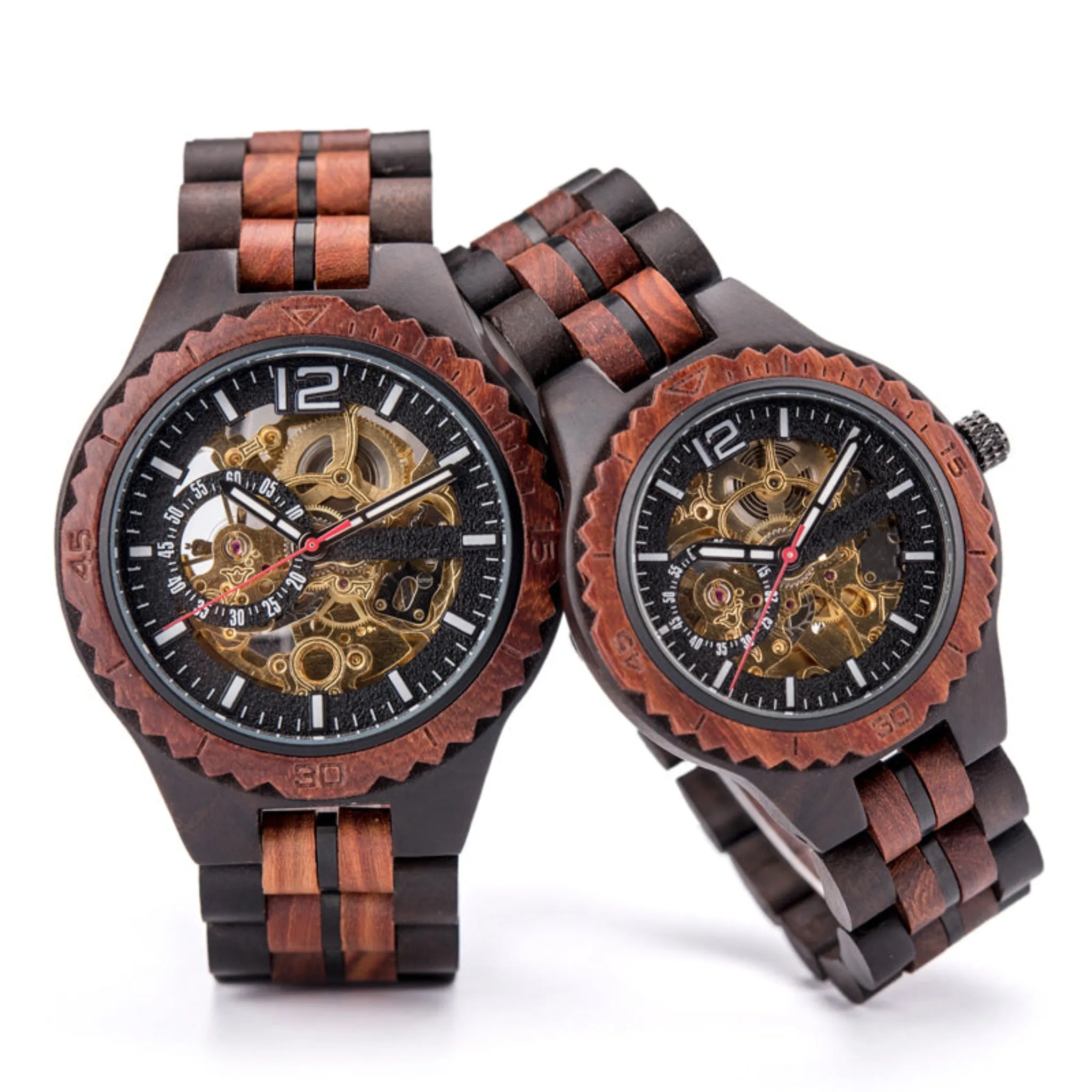 Philadelphia - Ebony & Red Sandalwood Automatic Mechanical Watch