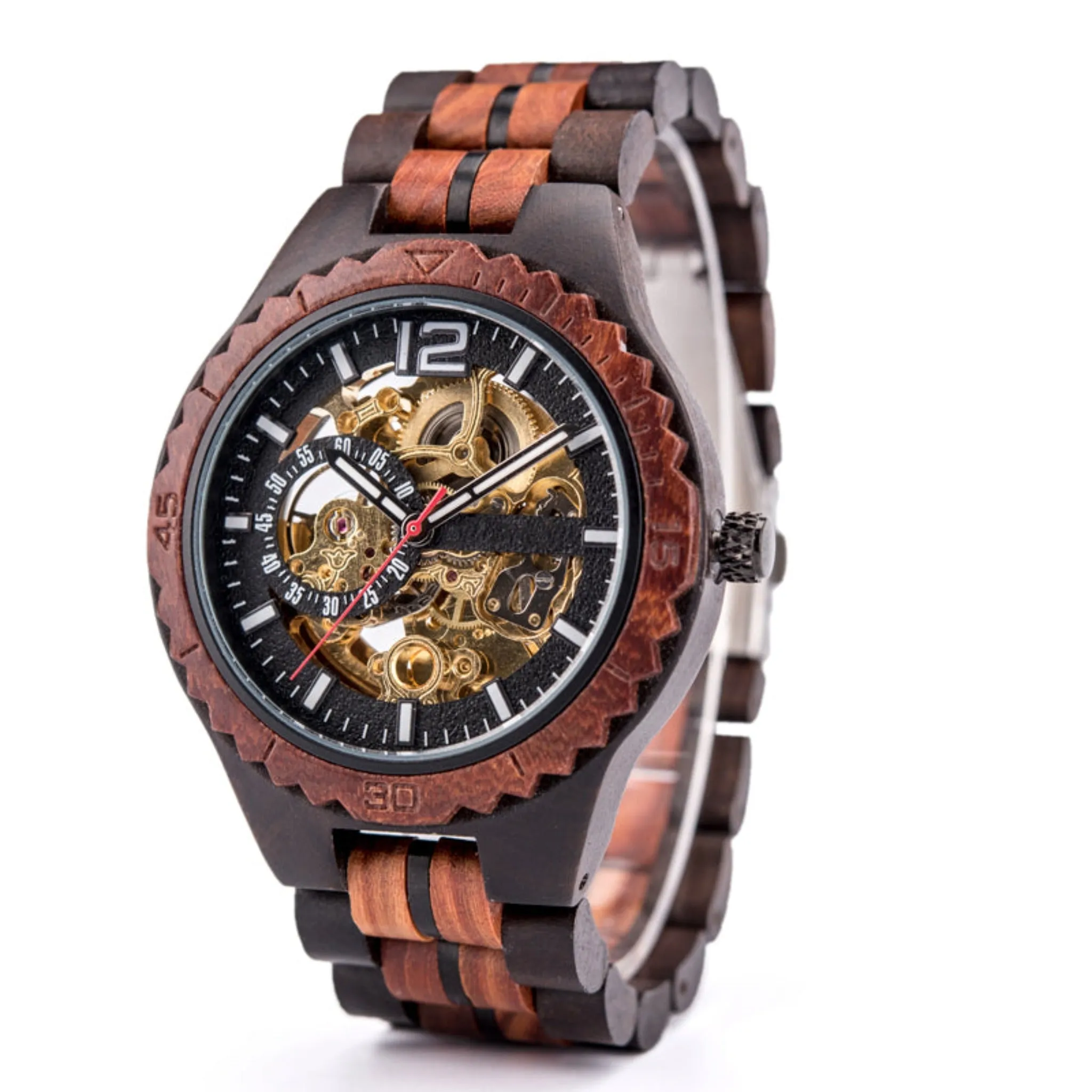 Philadelphia - Ebony & Red Sandalwood Automatic Mechanical Watch