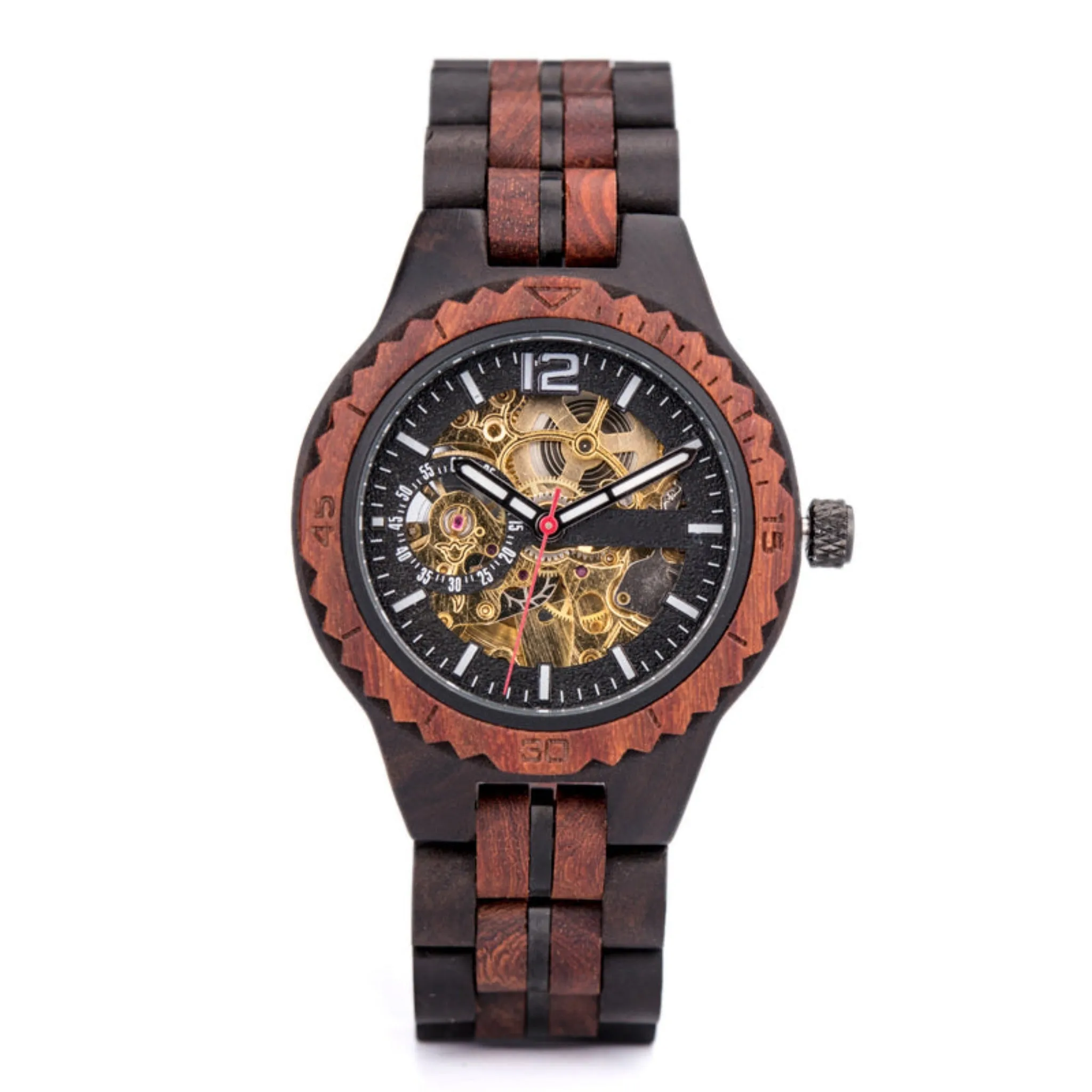 Philadelphia - Ebony & Red Sandalwood Automatic Mechanical Watch