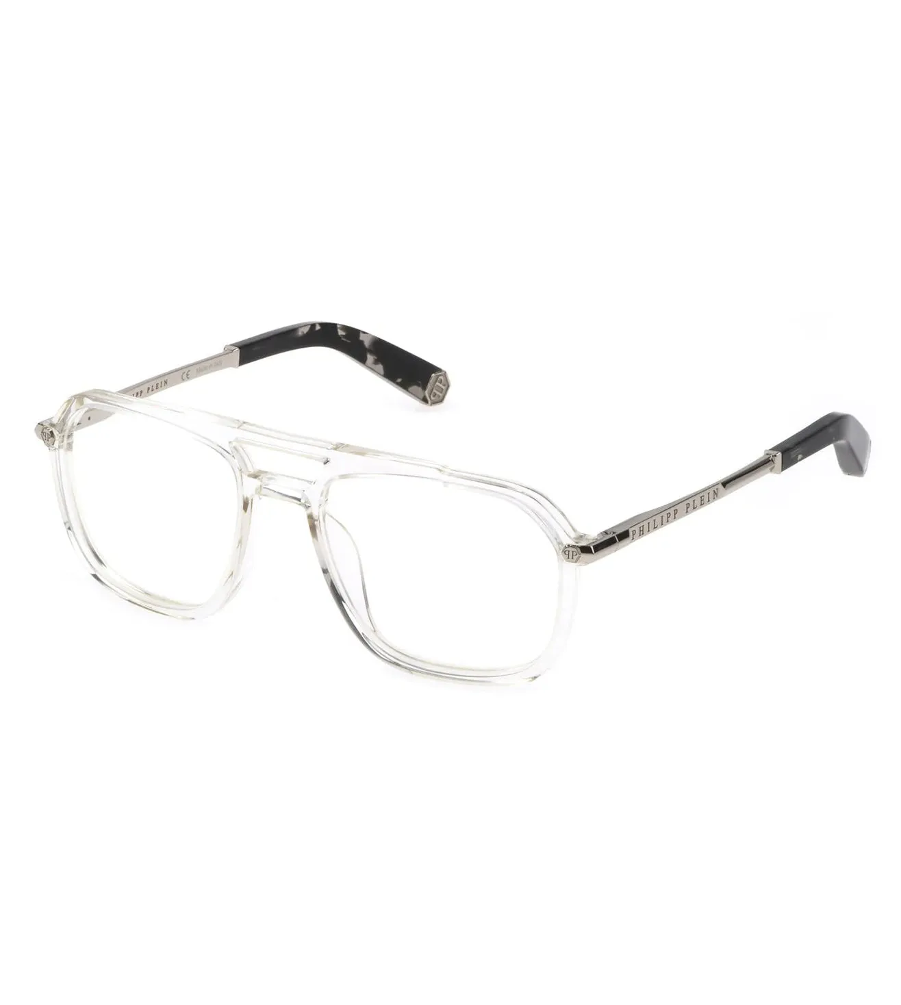 Philipp Plein Men's Crystal Square Optical Frame