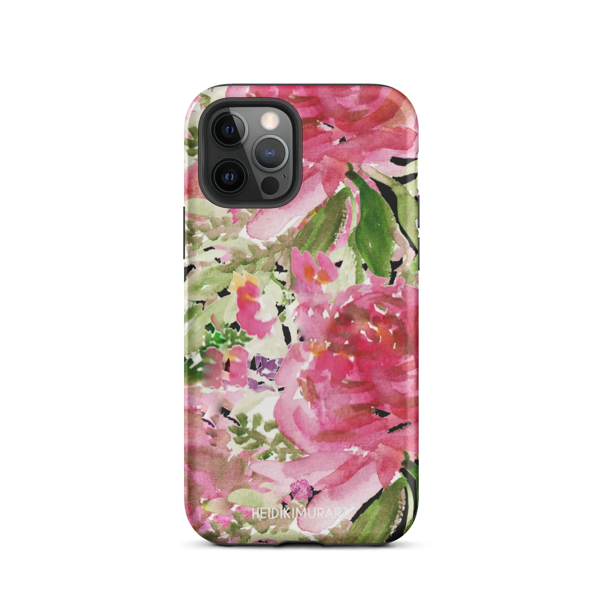 Pink Floral Tough iPhone Case, Flower Rose Print Designer Tough Unisex iPhone Case-Printed in USA/EU