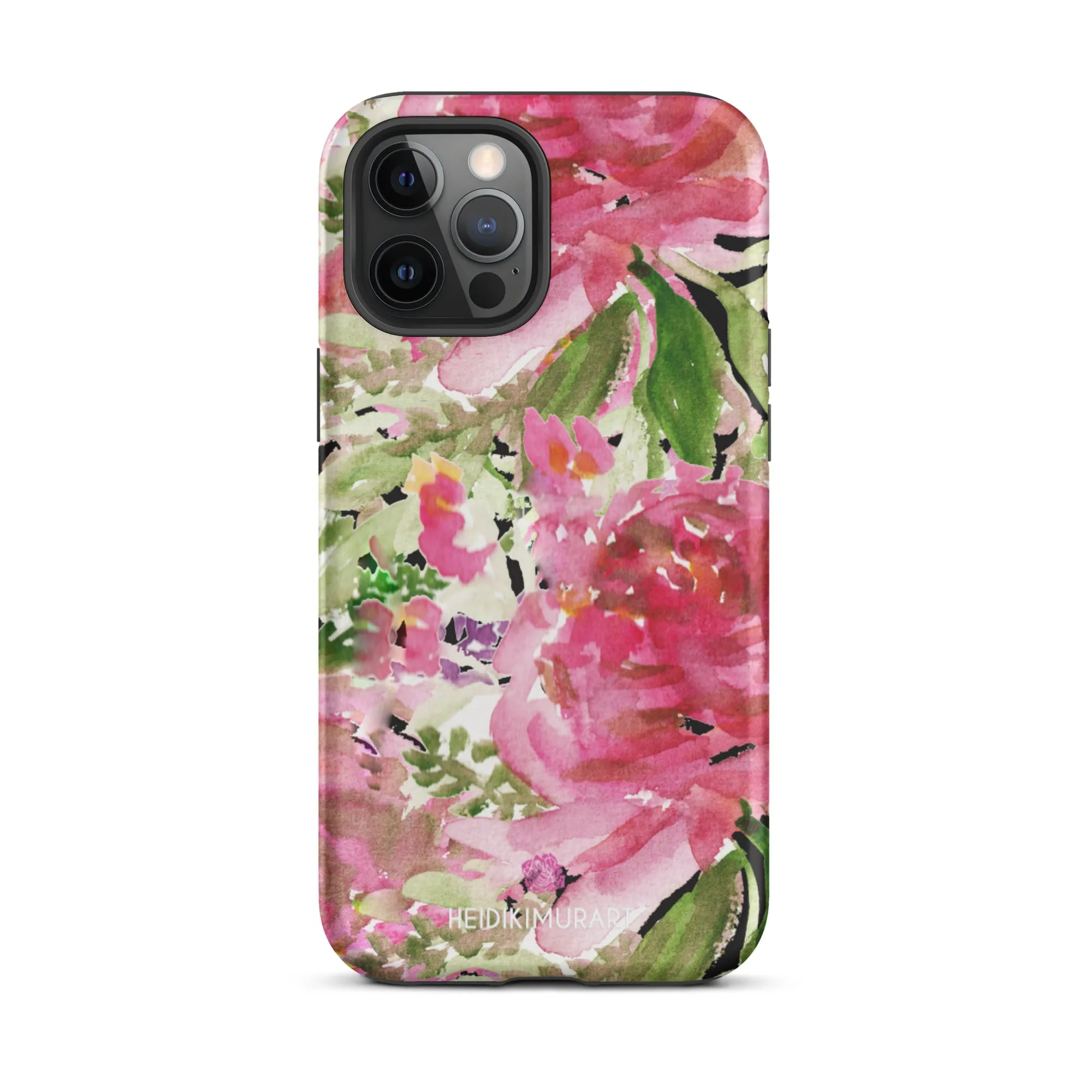 Pink Floral Tough iPhone Case, Flower Rose Print Designer Tough Unisex iPhone Case-Printed in USA/EU