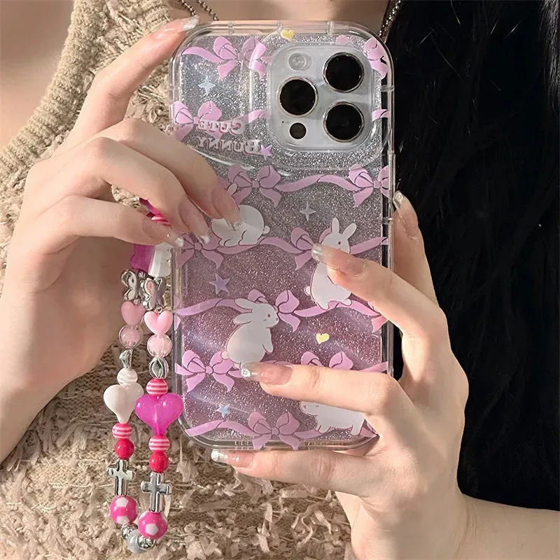 Pink Ribbon Bunny iPhone Case