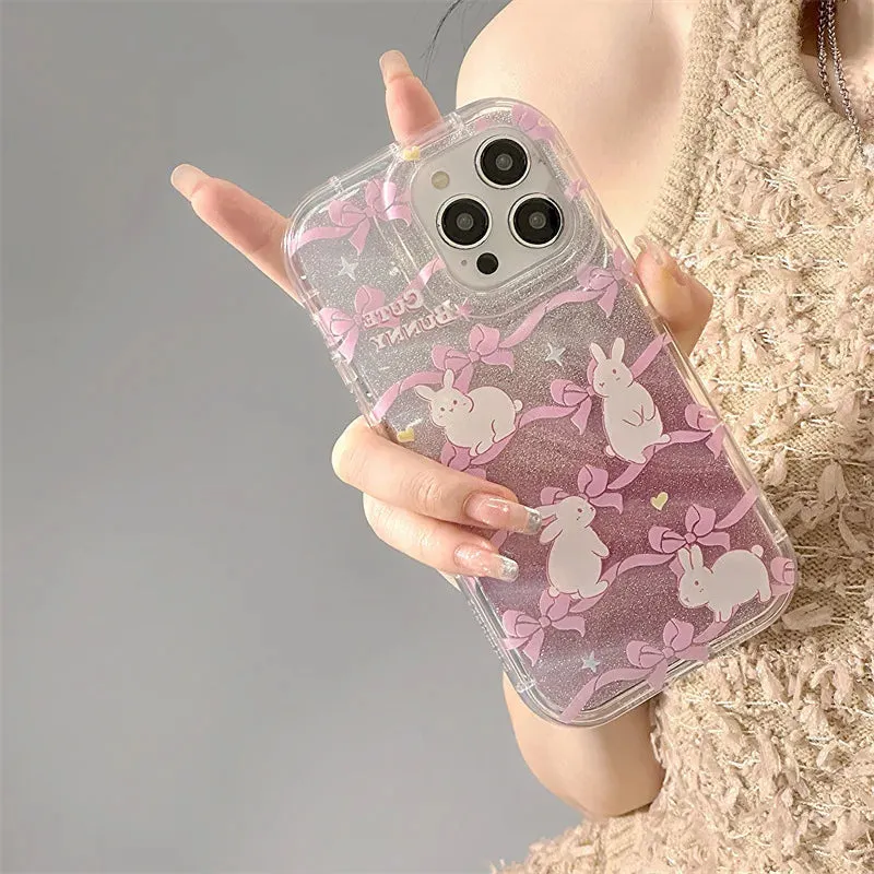 Pink Ribbon Bunny iPhone Case