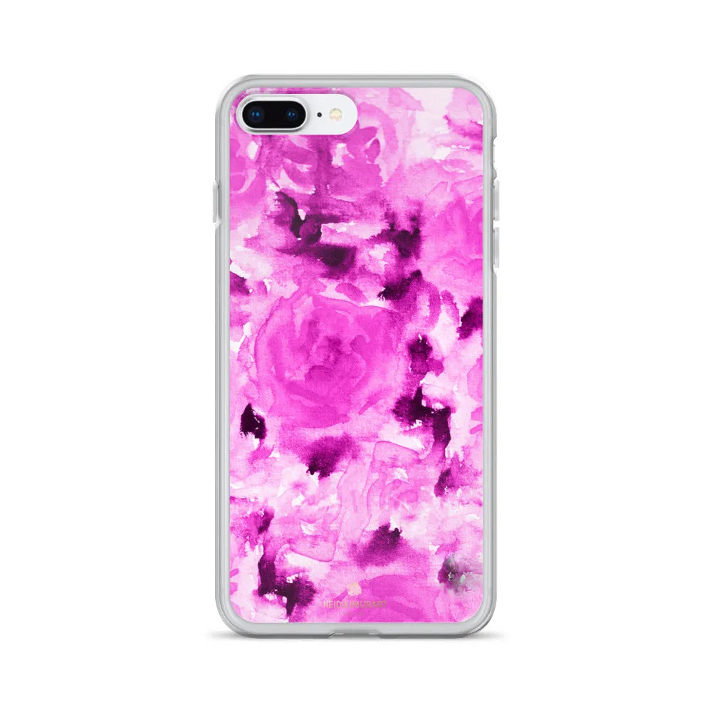 Pink Rose Floral Phone Case, Best Flower iPhone X | 8 | 8  | 7| 7  Phone Case- Printed in USA/EU