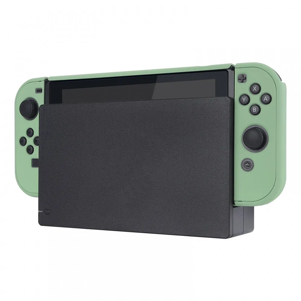 PlayVital Matcha Green Back Cover for NS Switch Console, NS Joycon Handheld Controller Separable Protector Hard Shell, Customized Dockable Protective Case for NS Switch - NTP339