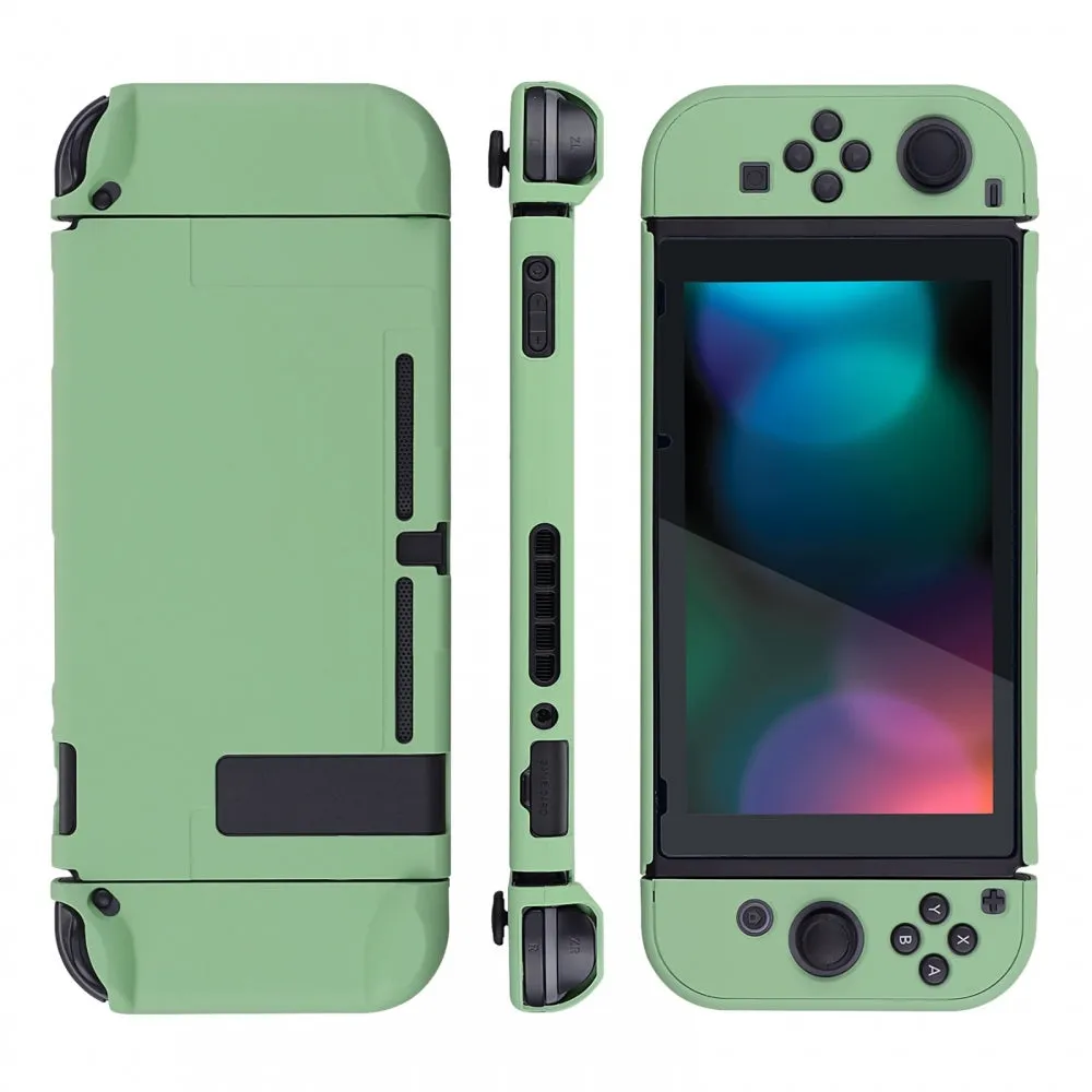 PlayVital Matcha Green Back Cover for NS Switch Console, NS Joycon Handheld Controller Separable Protector Hard Shell, Customized Dockable Protective Case for NS Switch - NTP339