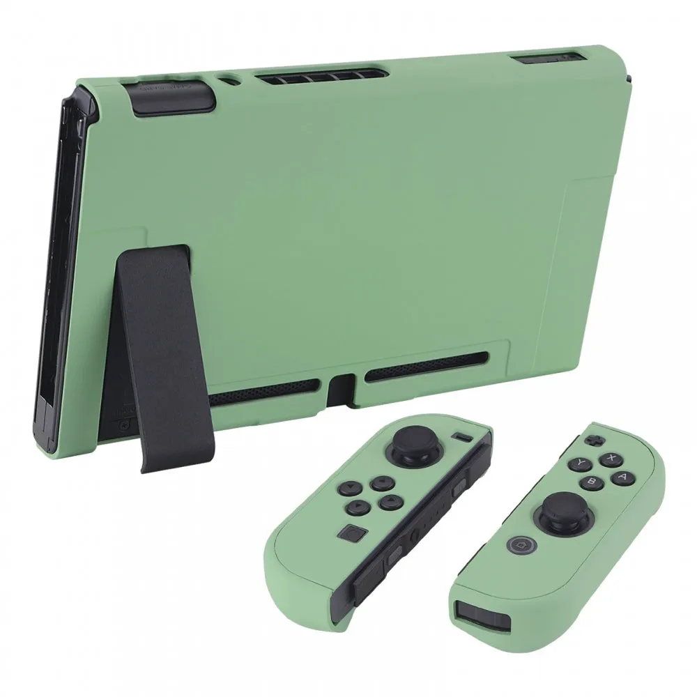 PlayVital Matcha Green Back Cover for NS Switch Console, NS Joycon Handheld Controller Separable Protector Hard Shell, Customized Dockable Protective Case for NS Switch - NTP339