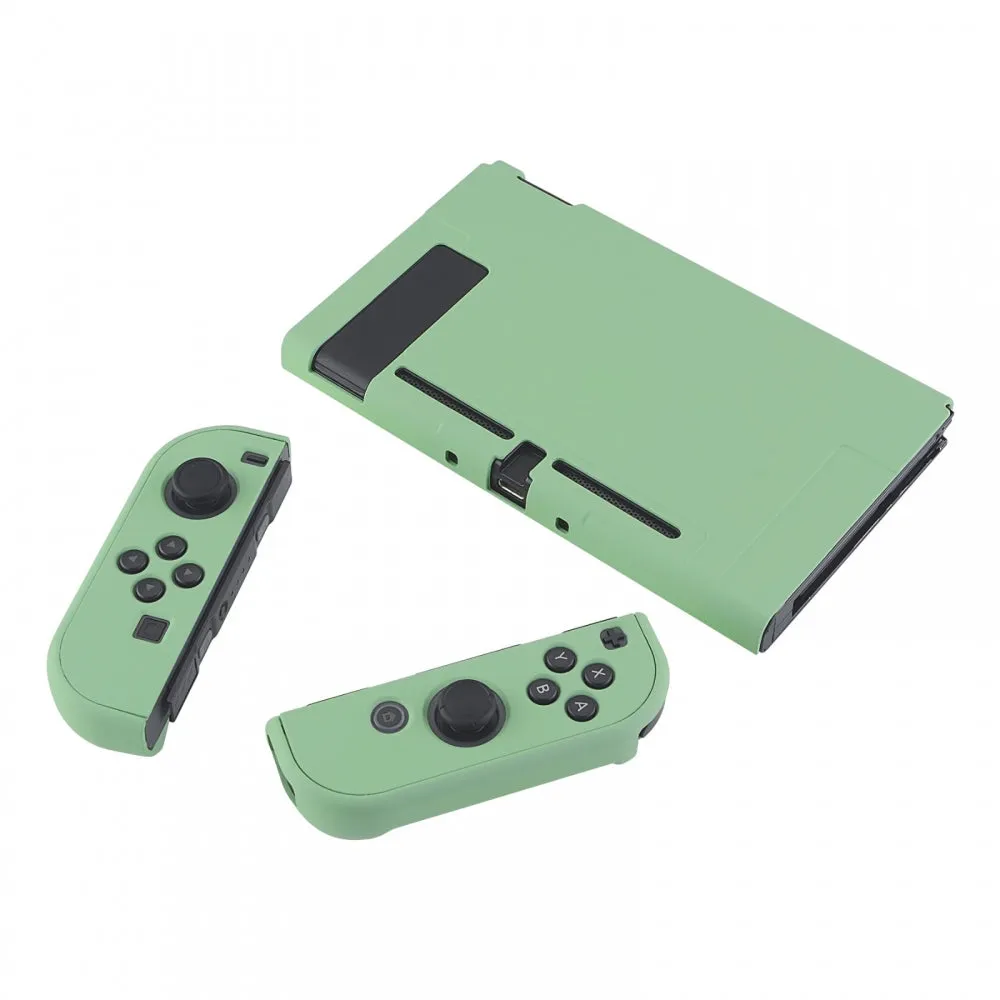 PlayVital Matcha Green Back Cover for NS Switch Console, NS Joycon Handheld Controller Separable Protector Hard Shell, Customized Dockable Protective Case for NS Switch - NTP339