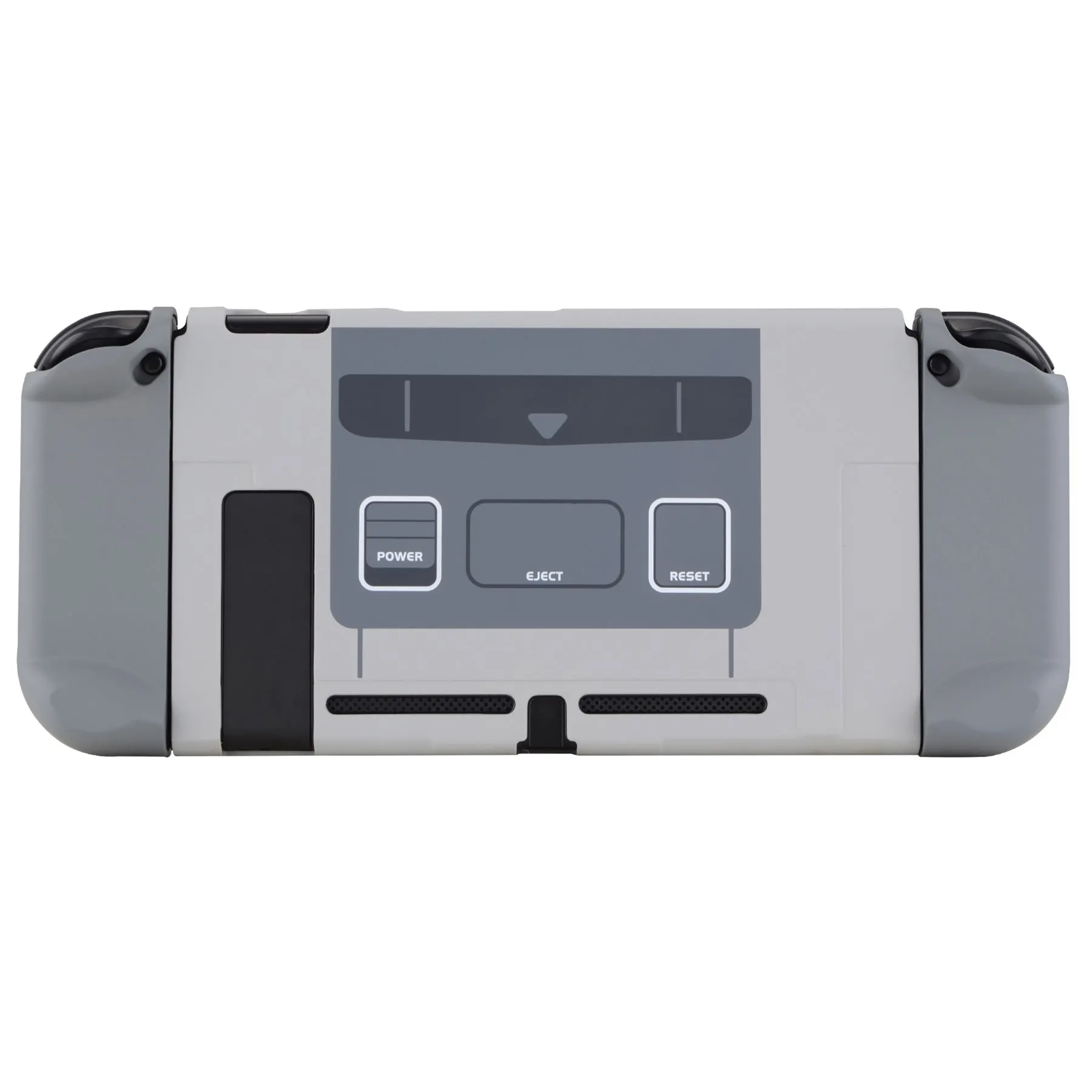 PlayVital SFC SNES Classic EU Style Back Cover for NS Switch Console, NS Joycon Handheld Controller Separable Protector Hard Shell, Dockable Protective Case with Colorful ABXY Direction Button Caps - NTT105