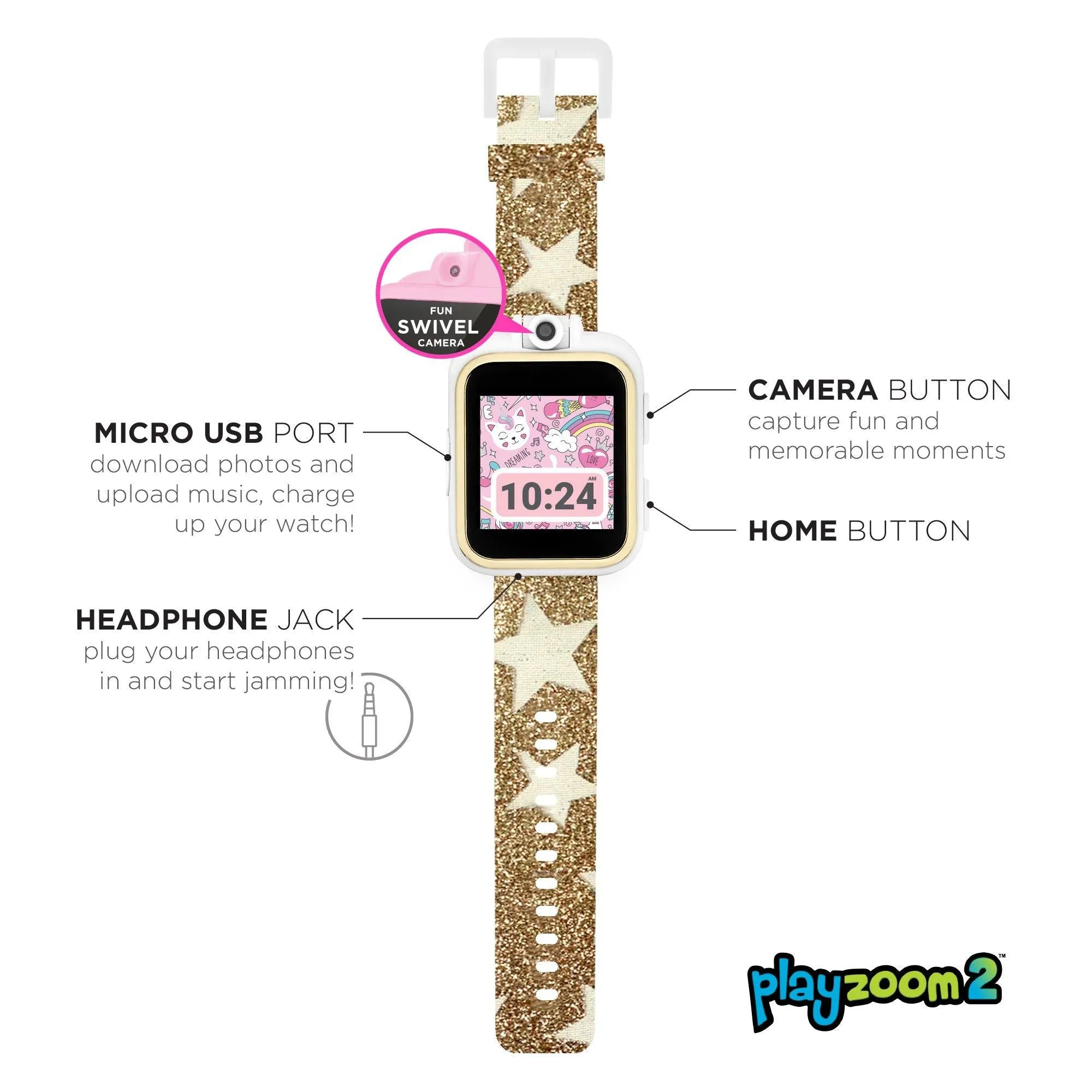 PlayZoom 2 Kids Smartwatch: Gold Star Print