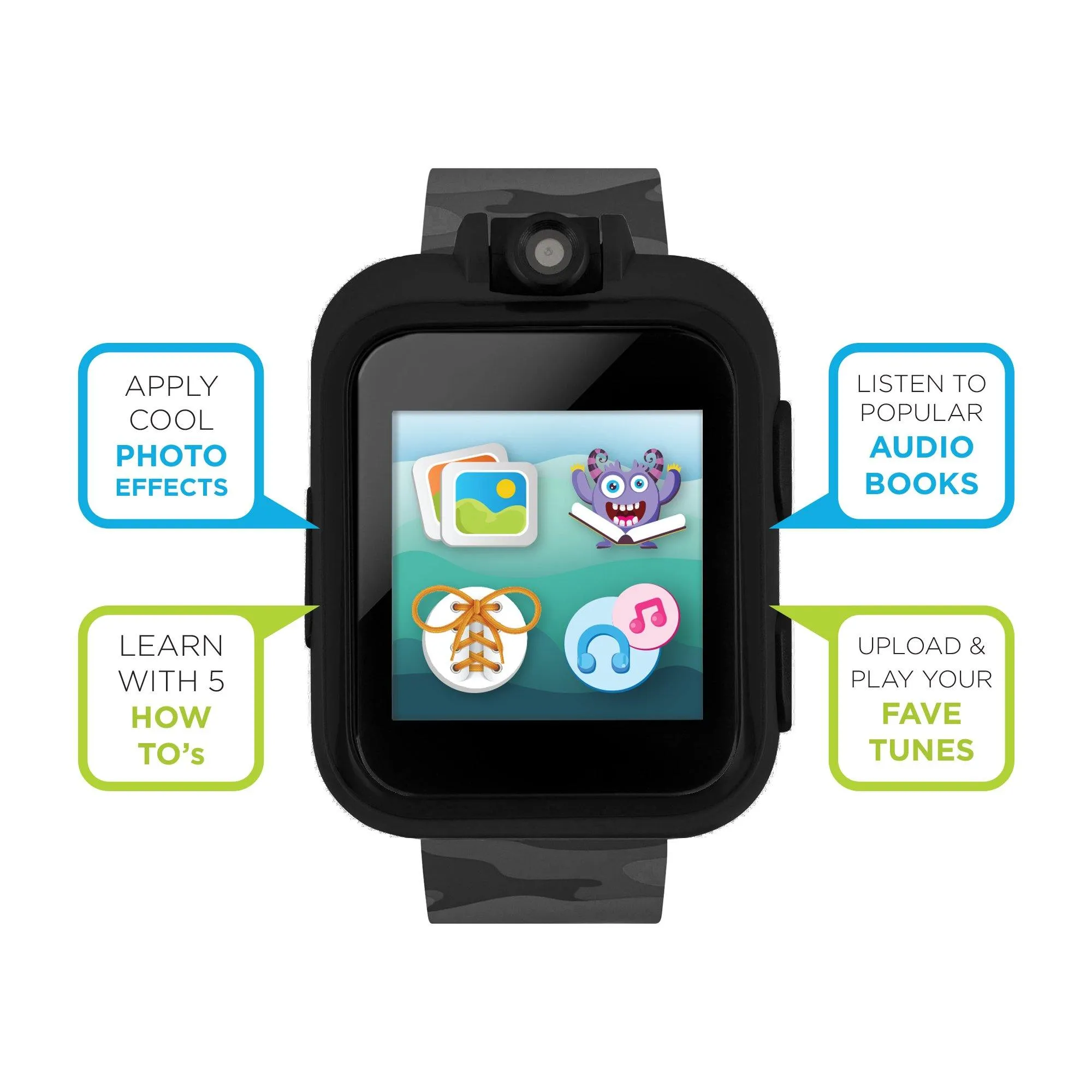 PlayZoom 2 Kids Smartwatch: Grey Camouflage Print