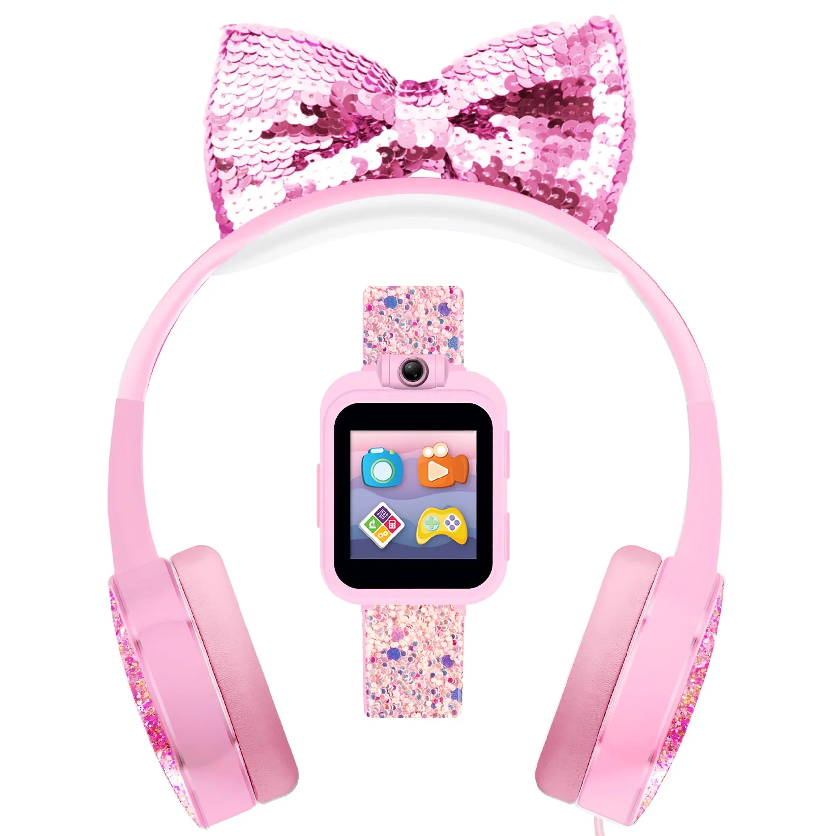 PlayZoom 2 Kids Smartwatch with Headphones: Pink Sparkle