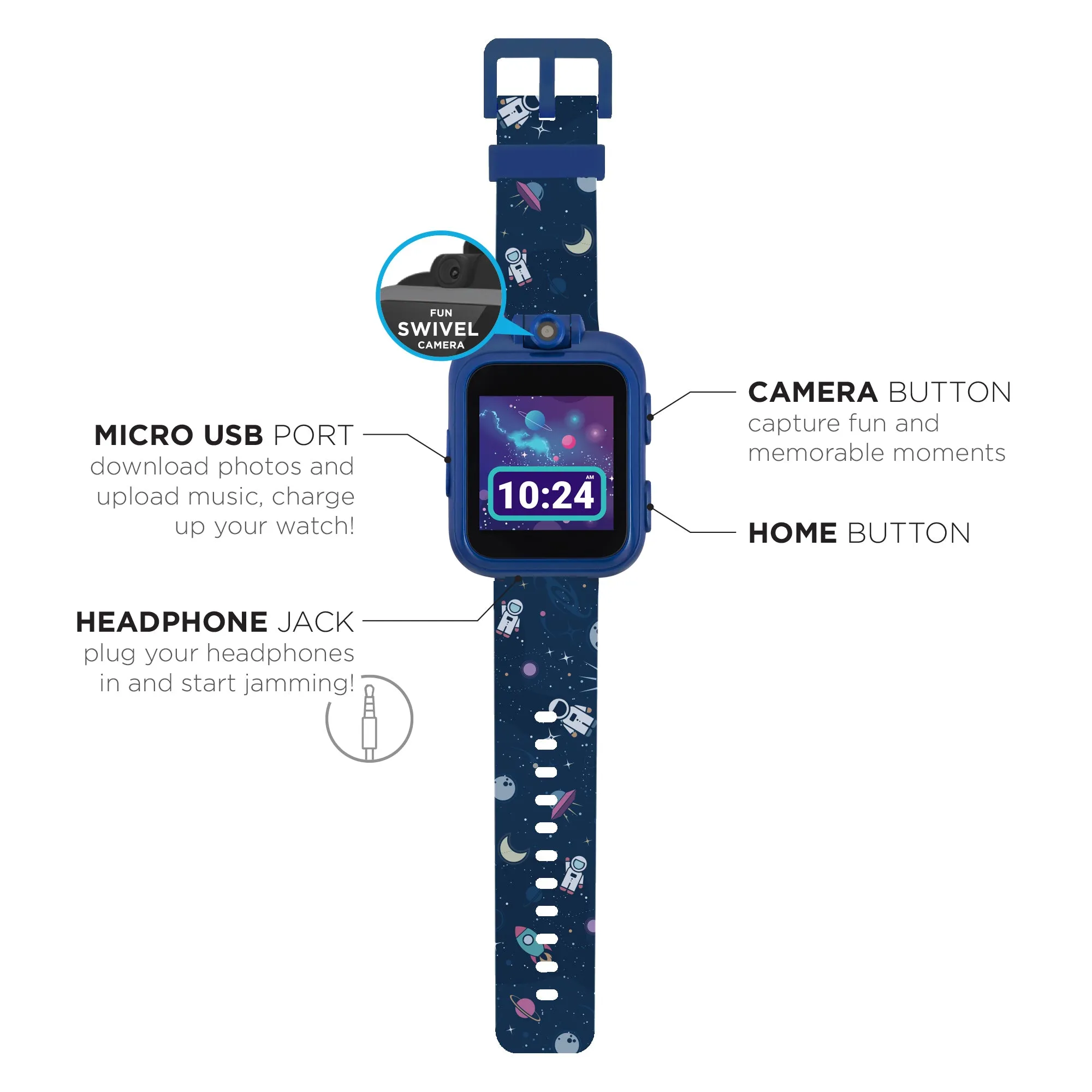 PlayZoom 2 Kids Smartwatch with Headphones: Spaceman Print