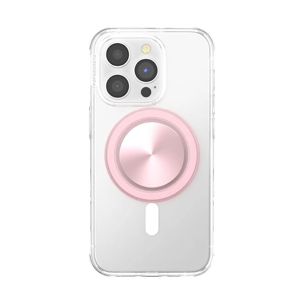 PopSockets Phone Grip with Expanding Kickstand, Compatible with MagSafe, Adapter Ring for MagSafe Included, Wireless Charging Compatible - Pinky