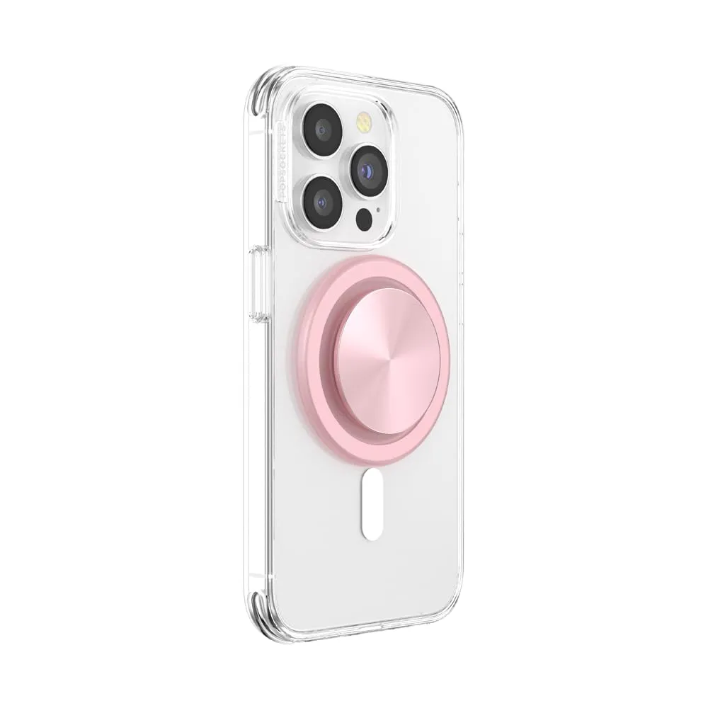 PopSockets Phone Grip with Expanding Kickstand, Compatible with MagSafe, Adapter Ring for MagSafe Included, Wireless Charging Compatible - Pinky