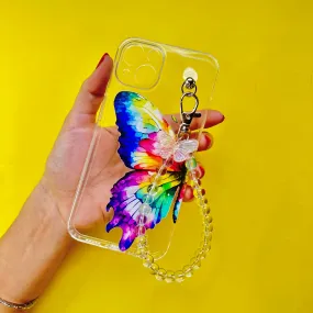 Popwings Transparent Pearlfly Fall Chain Phone Cover