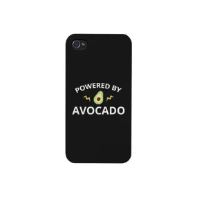 Powered By Avocado Black Phone Case Simple Graphic Phone Case