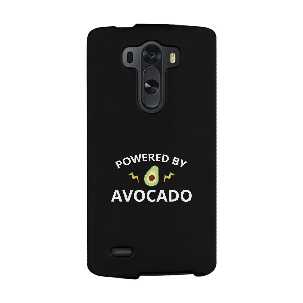 Powered By Avocado Black Phone Case Simple Graphic Phone Case