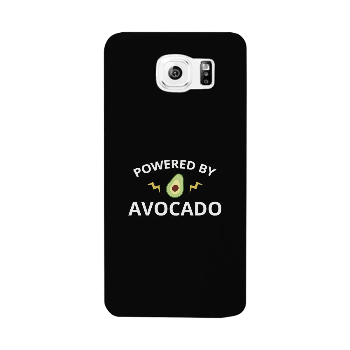 Powered By Avocado Black Phone Case Simple Graphic Phone Case