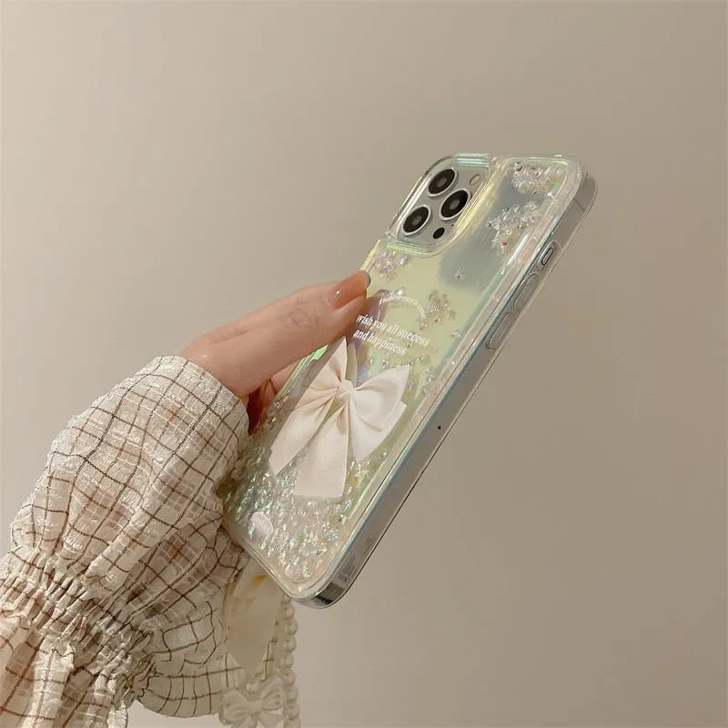 Quicksand Ribbon iPhone Case and Lanyard