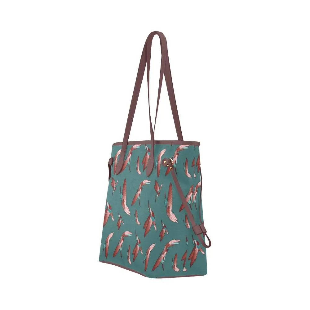 Red Swift Turquoise Clover Canvas Tote Bag