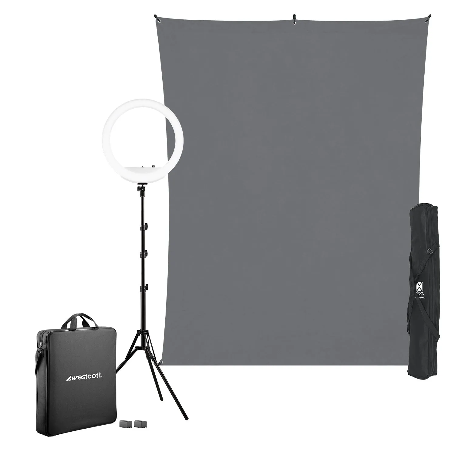 Ring Light Kit with X-Drop Backdrop & Stands