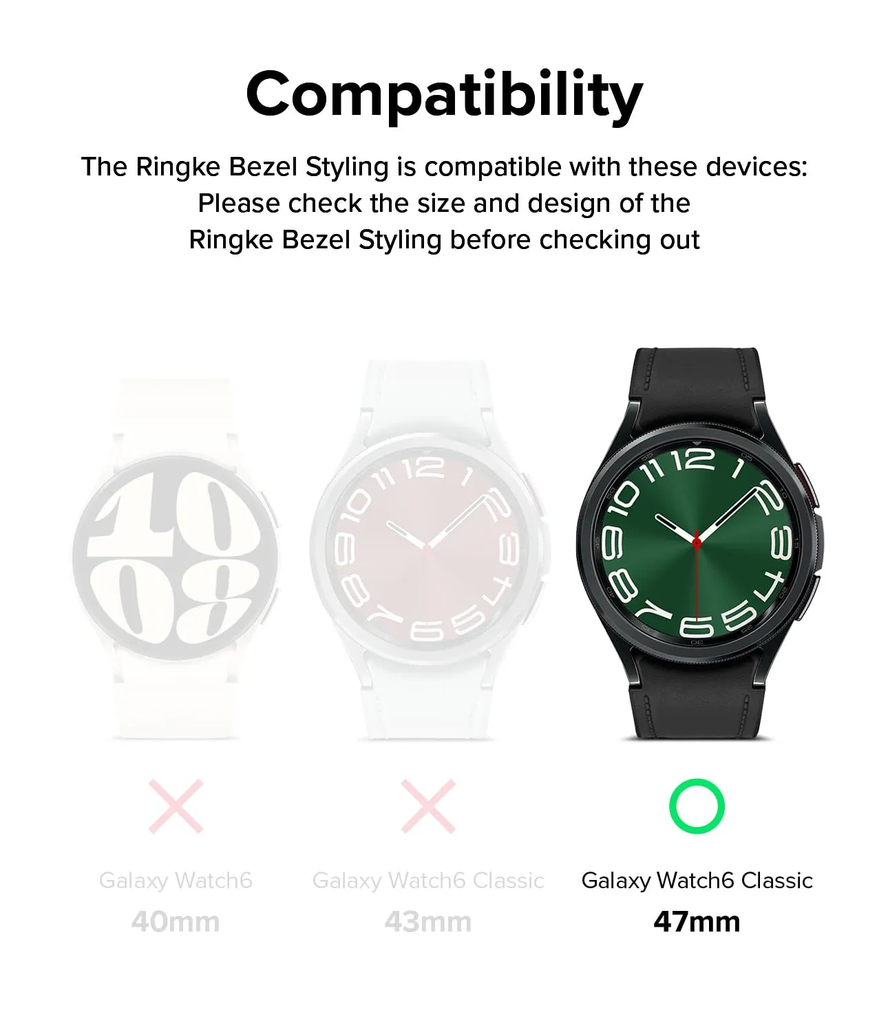 Ringke Bezel Styling Compatible with Samsung Galaxy Watch 6 Classic Case (47mm)  - 47-04 (ST) - Silver