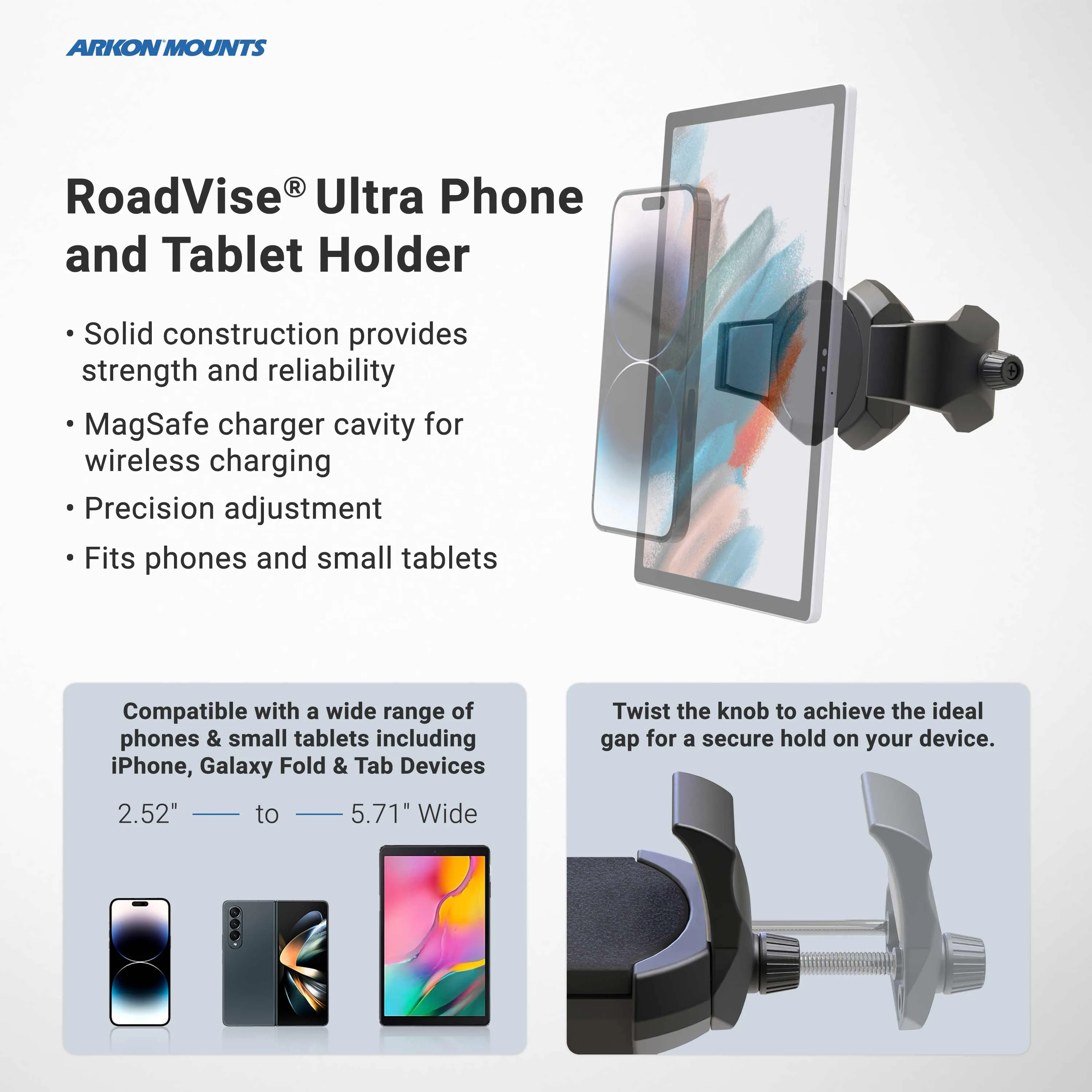 RoadVise® Ultra Sticky Suction Phone or Tablet Mount