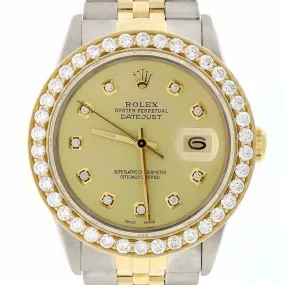 Rolex Datejust 2-Tone 18K Gold/SS 36MM Jubilee Watch w/2.65ct Diamond Bezel&amp;Dial TFJ-142508027