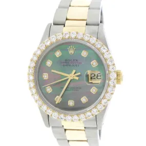 Rolex Datejust 36mm 2-Tone Oyster Watch w/Tahitian MOP Diamond Dial/2.70Ct Bezel TFJ-142508024