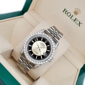 Rolex Datejust 36mm 3.9CT Diamond Bezel/Lugs/ &quot;Bullseye&quot; Stick Dial Watch TFJ-142507977